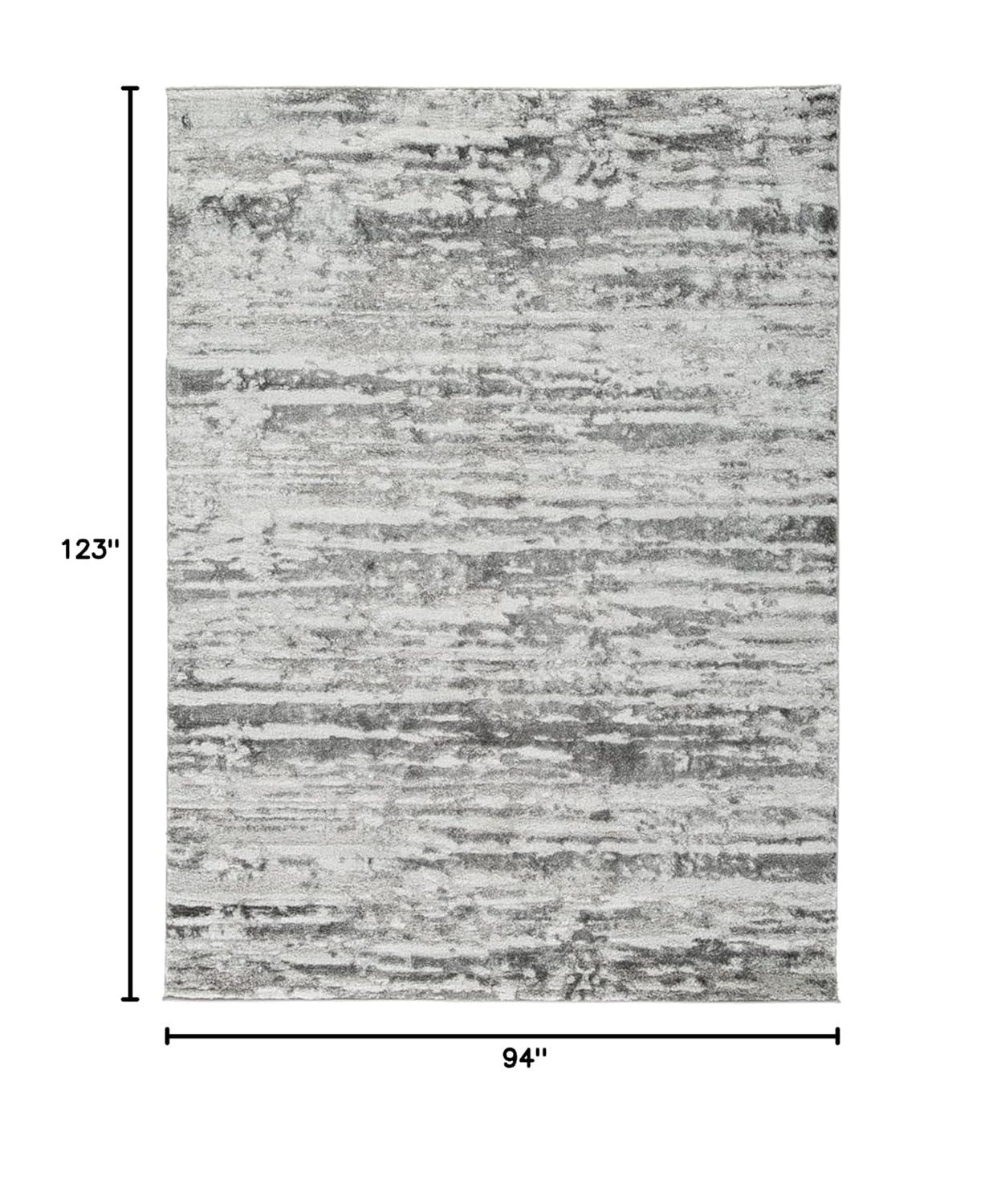 Signature Design by Ashley Bryna Contemporary 8 x 10 High Pile Abstract Design Rug, Ivory & Gray