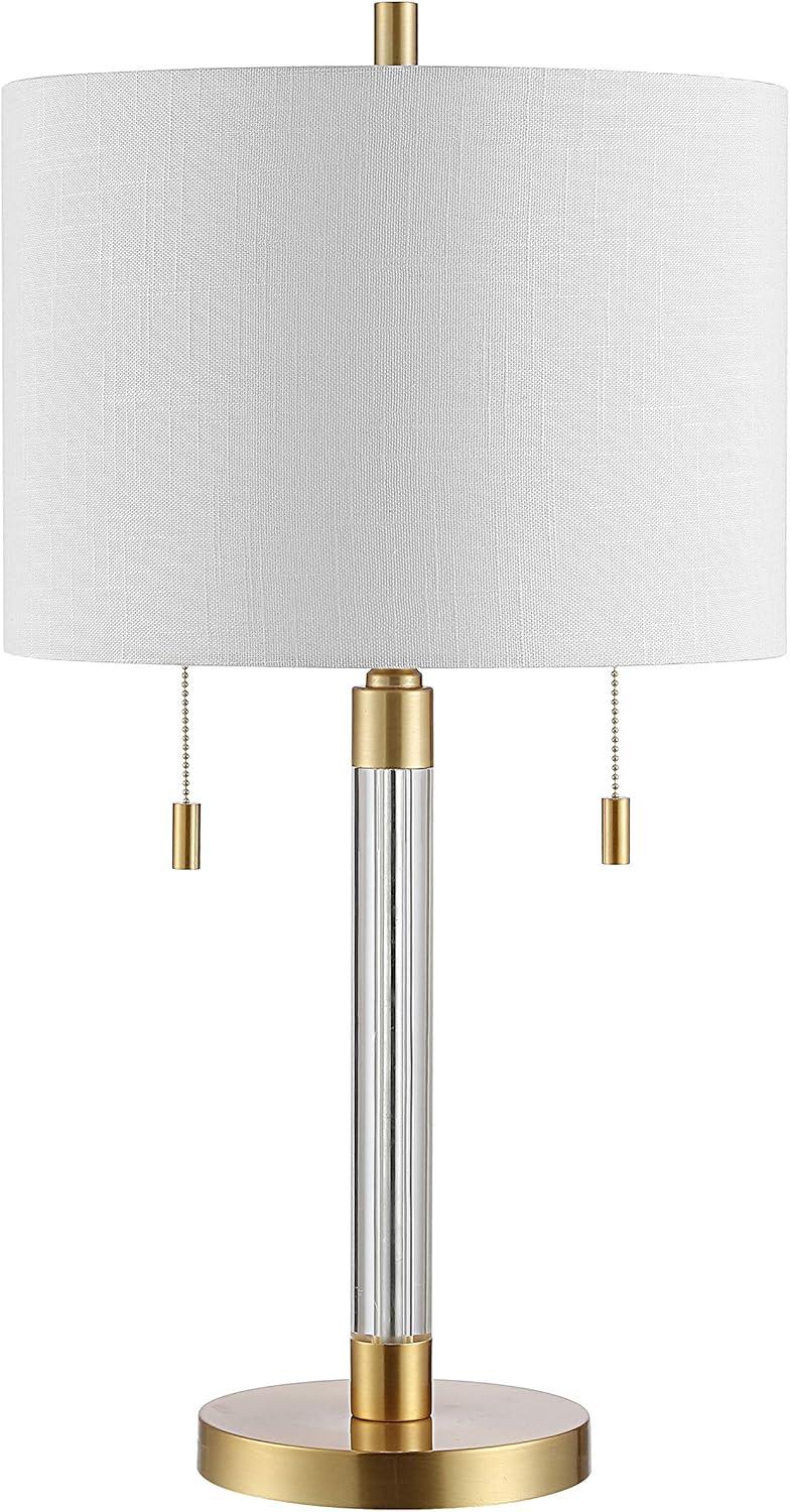 Elegant Bixby 24" Brass and Glass Table Lamp with Dual Pulls