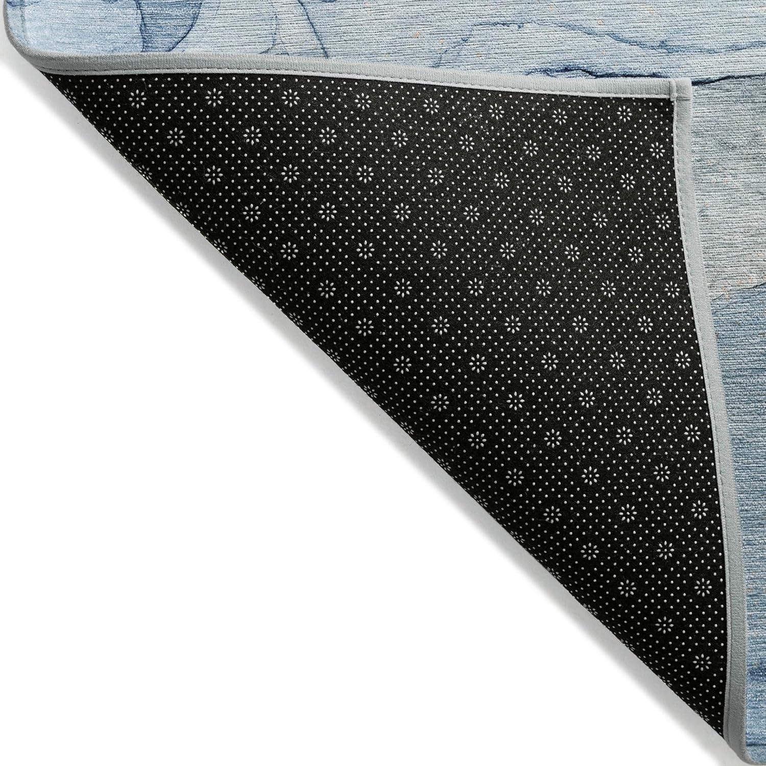 Addison Rugs Chantille ACN512 Blue 2'3" x 7'6" Indoor Outdoor Hallway Runner Rug, Stain Resistant Washable Kitchen Area Carpet for Bathroom, Laundry and Bedroom