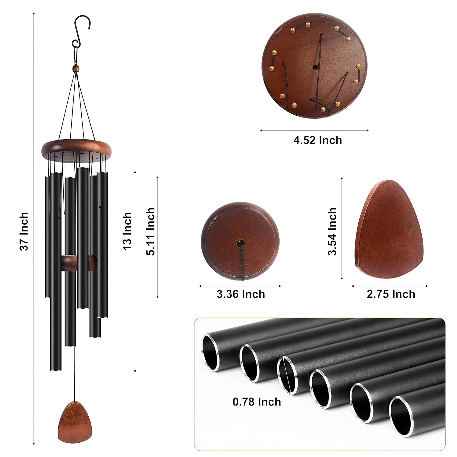 Large Aluminium Wind Chimes 37 Inches to Create a Zen Atmosphere Suitable for Outdoor, Garden, Patio Decoration. Classic Wind Chimes with Wind