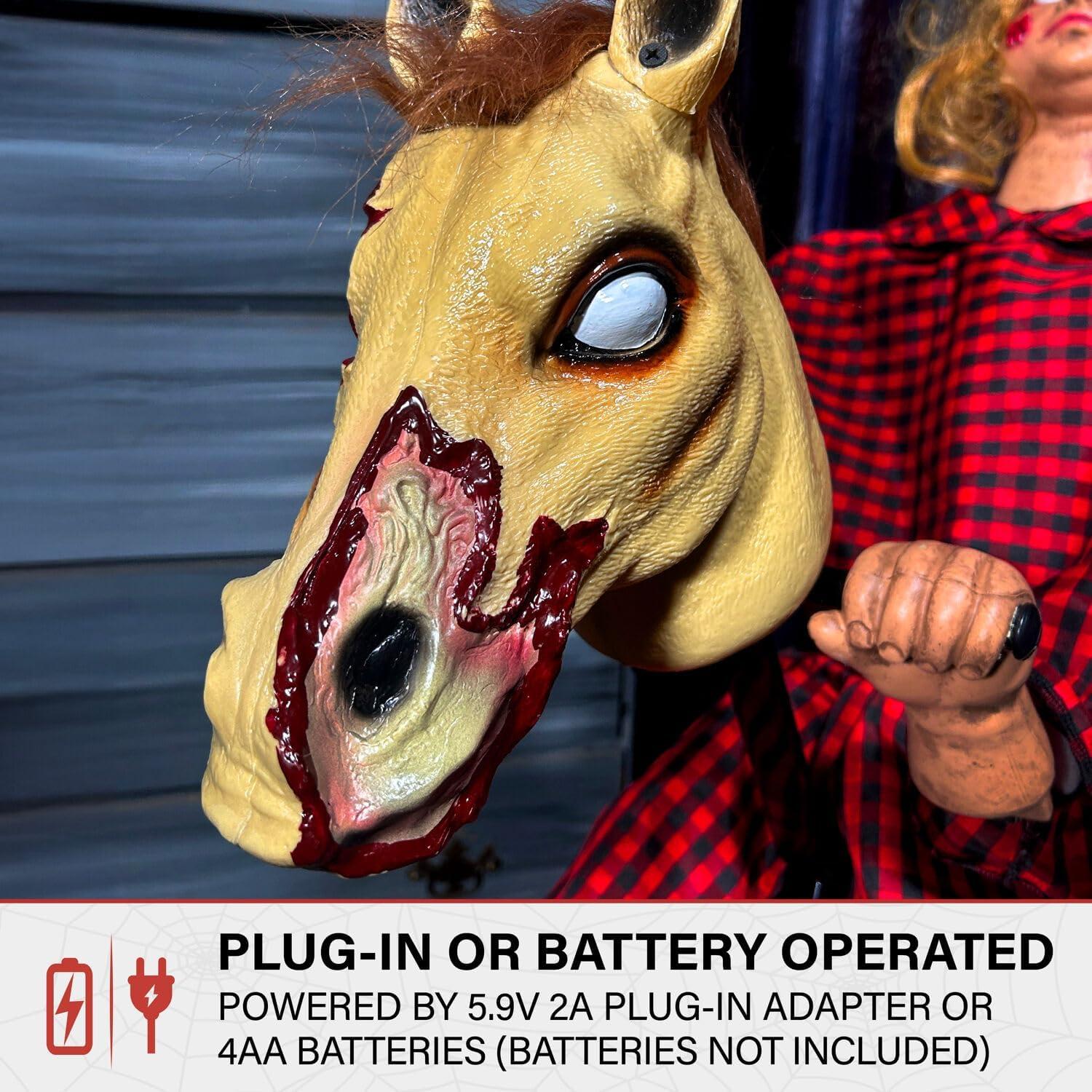 Haunted Hill Farm Lifesize Witch Prop with Lights and Sound, Indoor/Covered Outdoor Halloween Decoration