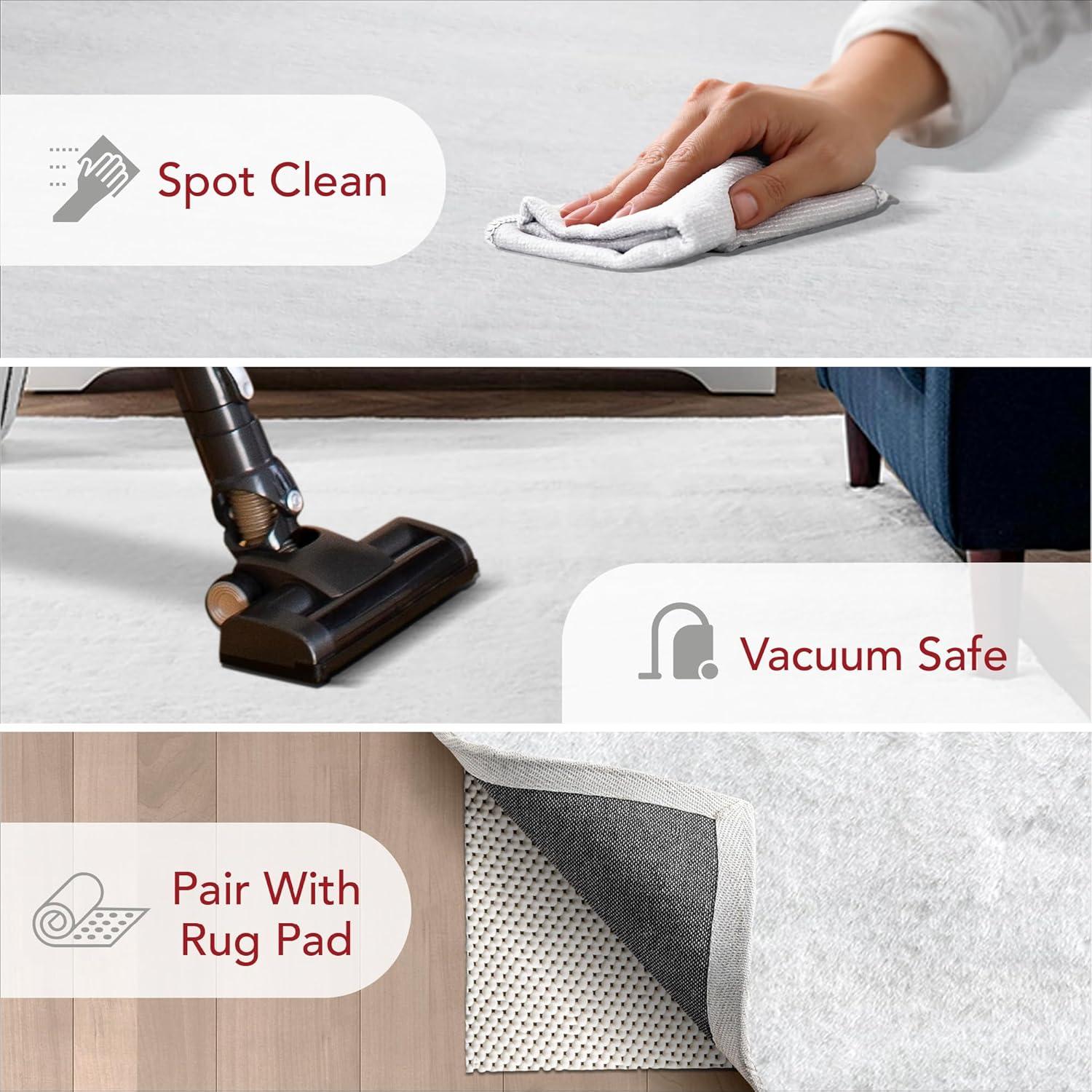 Nuloom Layne Solid 4x6 Indoor Area Rug for Living Room Bedroom Dining Room, White/Ivory