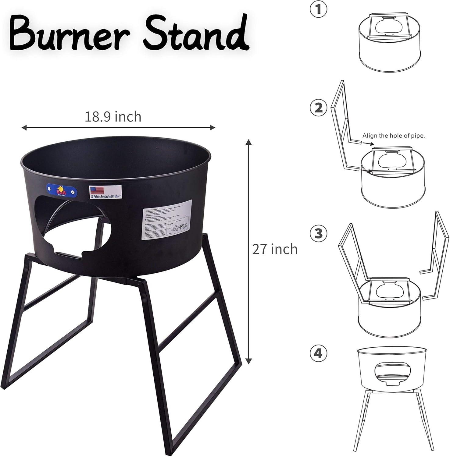 23" Stainless Steel Propane Burner Outdoor Cooking Set