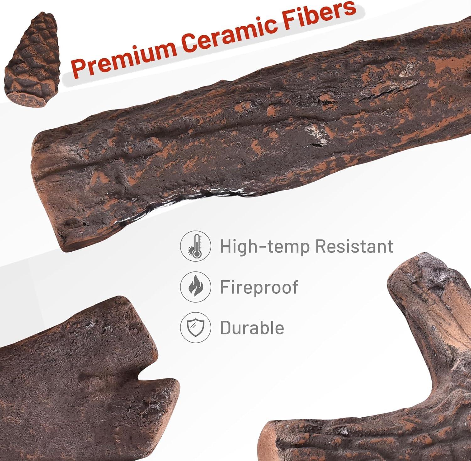 Loon Peak® Barnsdale 9 Piece Ceramic Decorative Logs