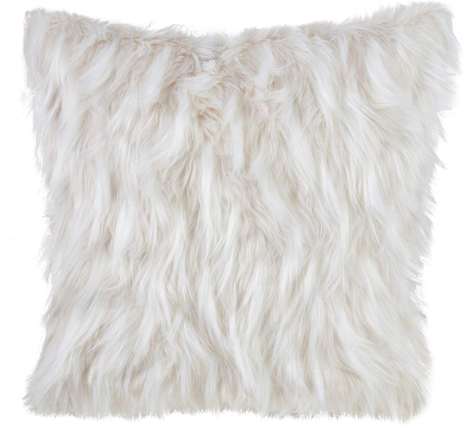 Chevron Faux Fur Throw Pillow