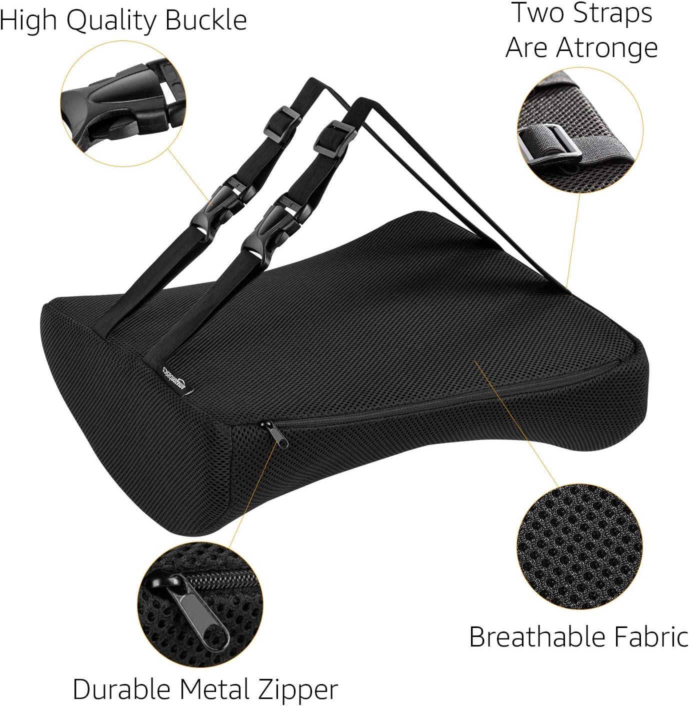 Amazon Basics Comfortable Seat Cushion & Lumbar Support for Office Chairs, Memory Foam, Black