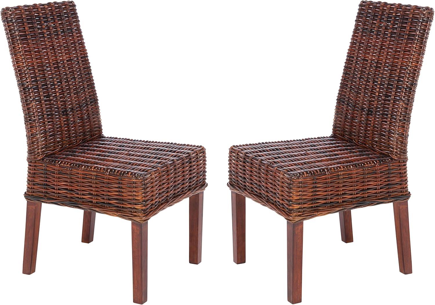 Sanibel 18''H Rattan Side Chair (Set of 2) - Antique Walnut - Safavieh