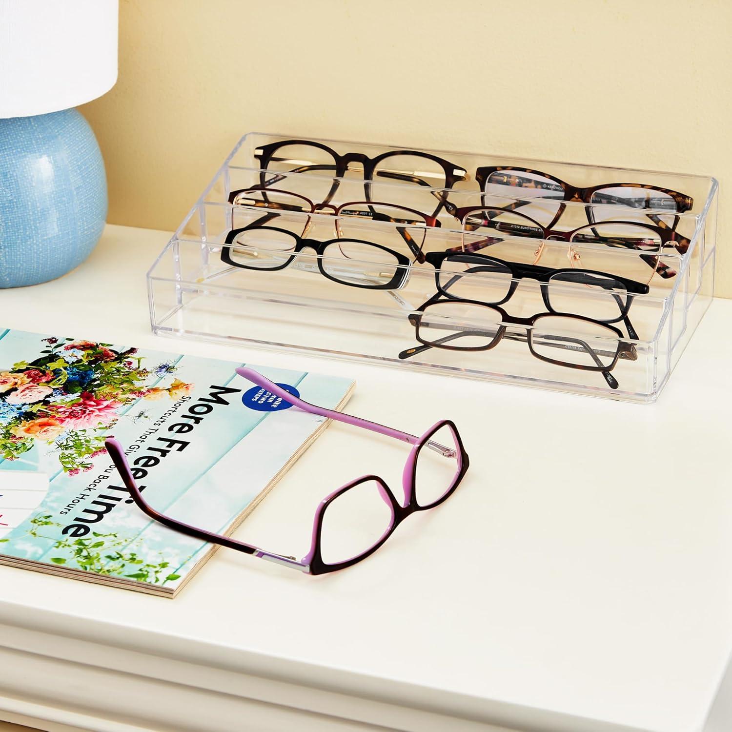 STORi Multi-Level Nail Polish Bottle Holder | Clear Plastic Organizer Rack for up to 40 Nail Polish Bottles, Rectangular 4 Tiered Vanity Display Stand for Makeup and Eyeshadow Palettes | Made in USA