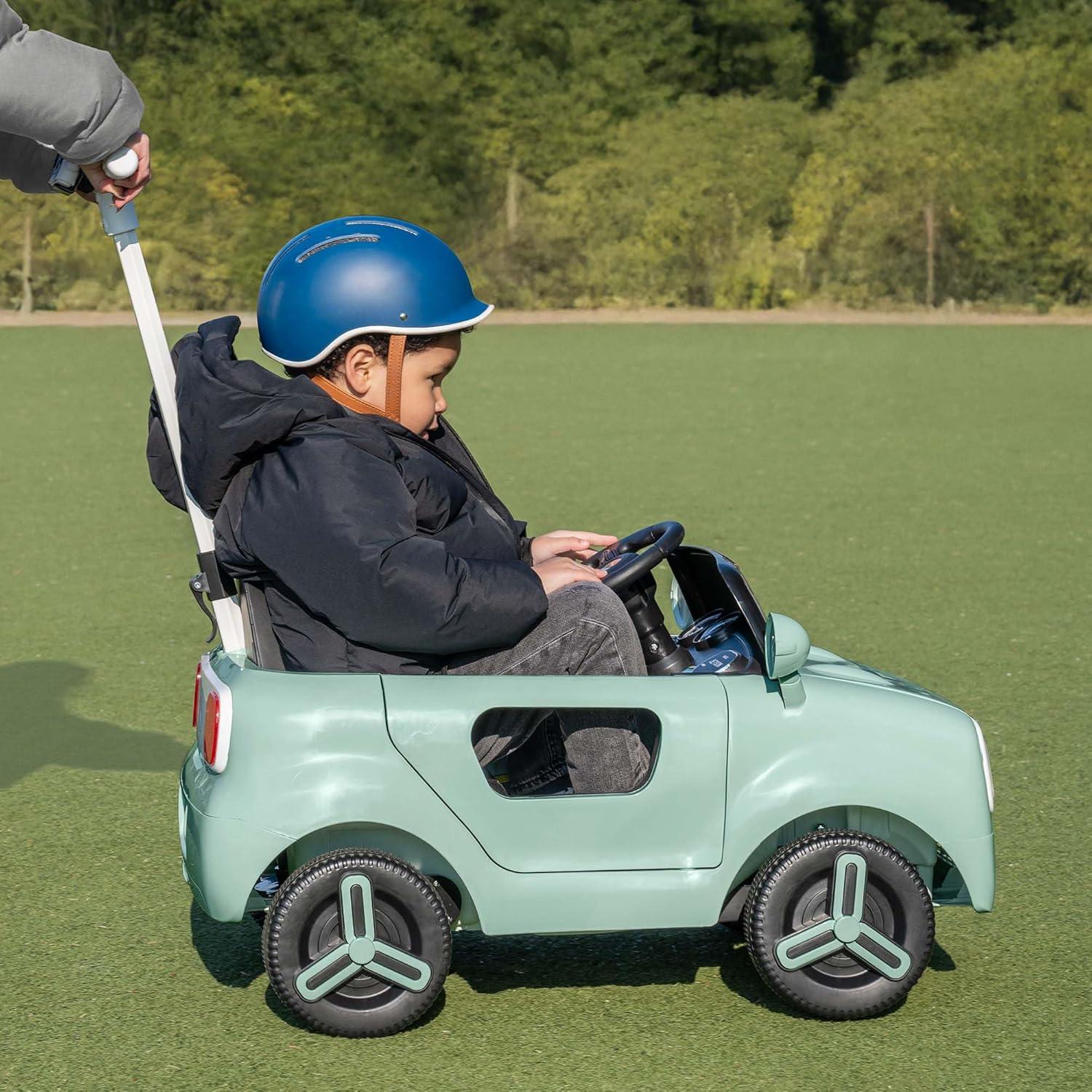 Jetson Mako Electric Motor Assist Ride-On Push Car - Green: Remote Control, Charger Included