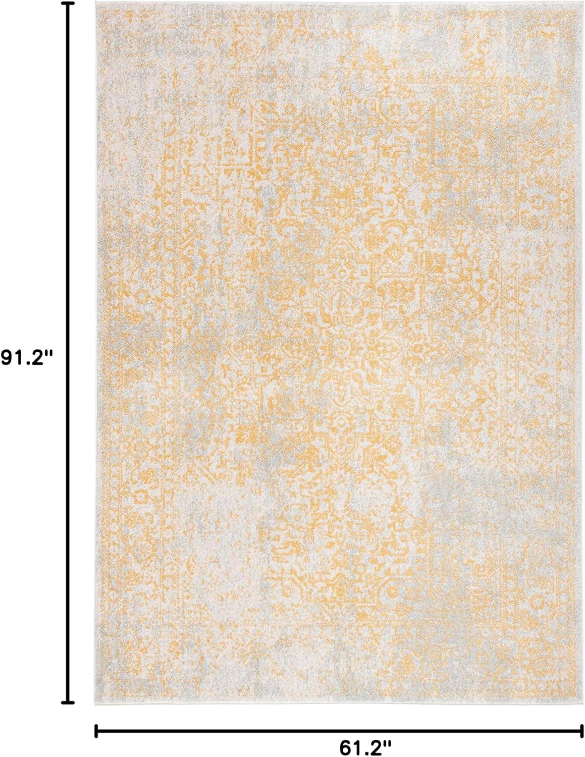 SAFAVIEH Evoke Trena Traditional Distressed Area Rug, Ivory/Gold, 5'1" x 7'6"