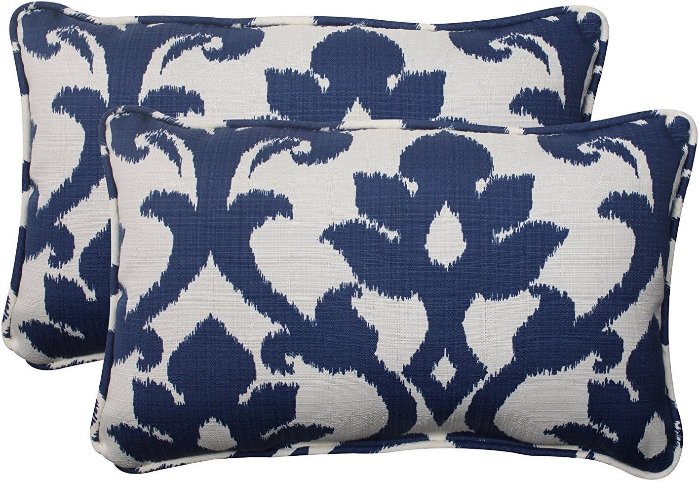 Pillow Perfect Essence Onyx Damask Indoor/Outdoor Reversible Throw Pillow (Set of 2)