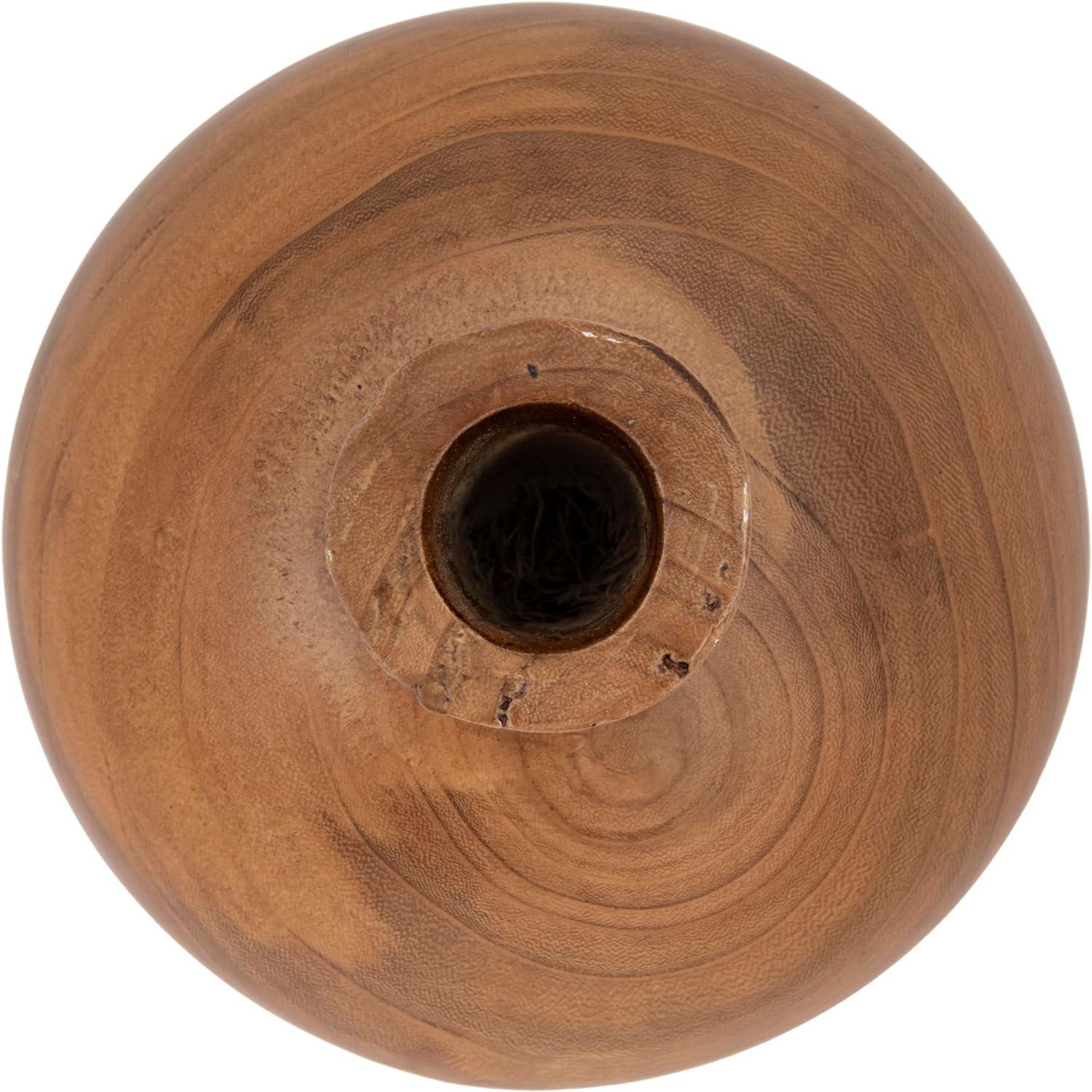 Creative Co-Op Decorative Paulownia Wood Vase, Walnut Finish