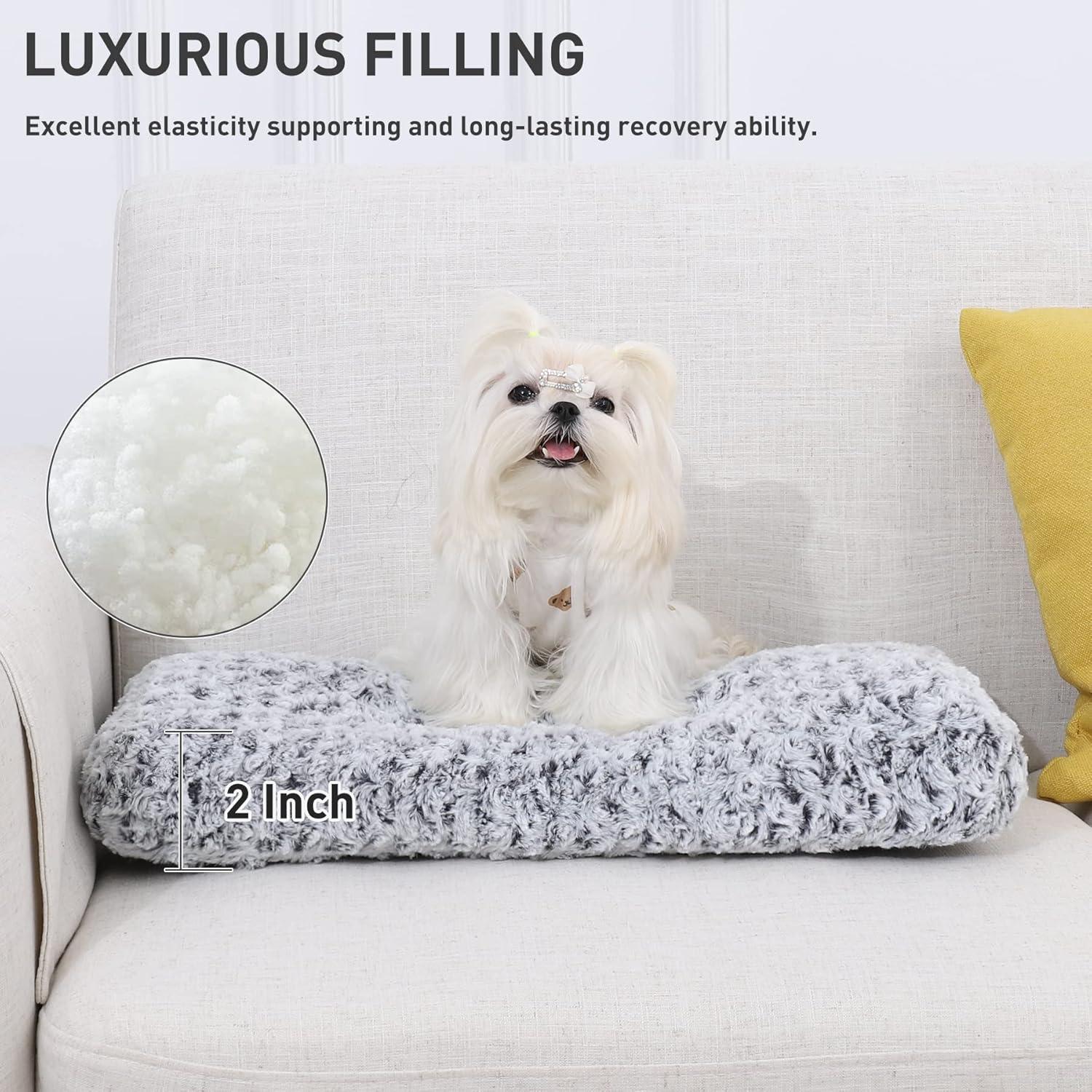 Tucker Murphy Pet™ Washable Dog Bed Deluxe Plush Dog Crate Beds Fulffy Comfy Kennel Pad Anti-Slip Pet Sleeping Mat