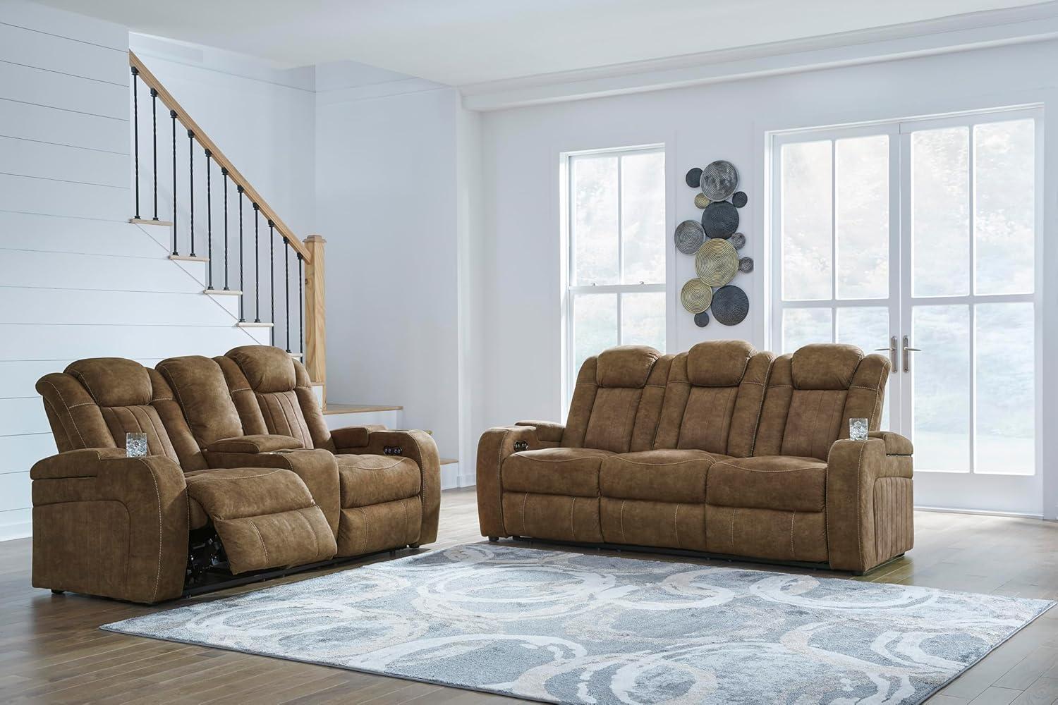 Signature Design by Ashley Wolfridge Brown Power Reclining Sofa