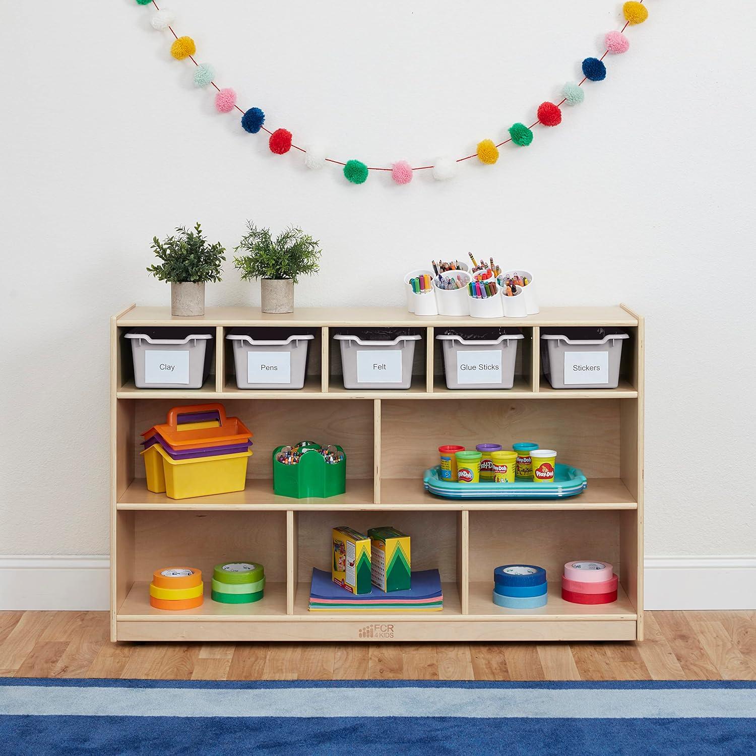 ECR4Kids ECR4Kids Scoop Front Storage Bin, Multipurpose Organization, 5-Piece (Set of 5)