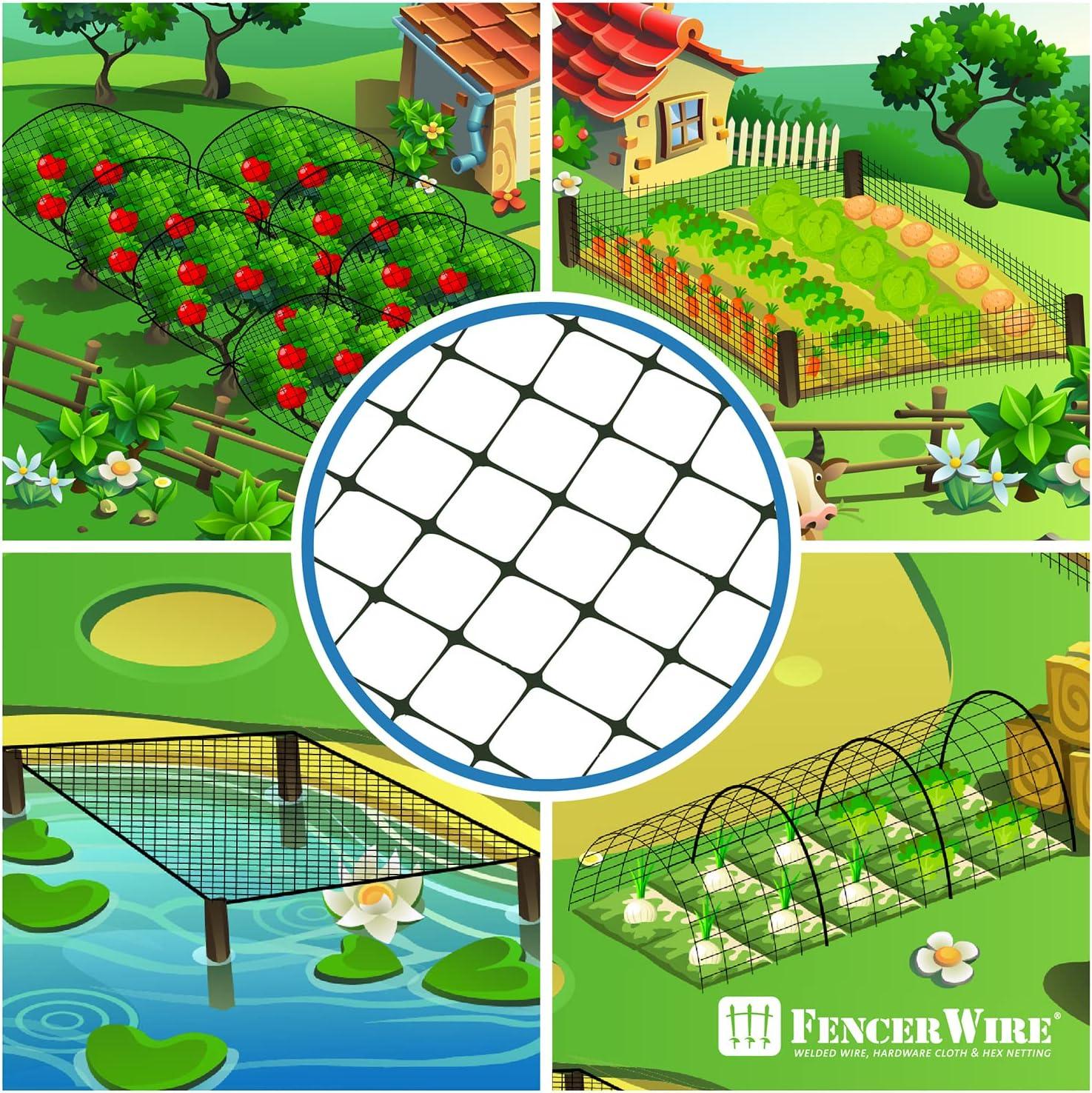 Fencer Wire 7 ft. x 100 ft. Garden & Plant Protective Netting with 3/4" Mesh, Reusable & Doesn't Tangle, Protection Against Bird, Deer and Other Animals, Multiple Choices Available