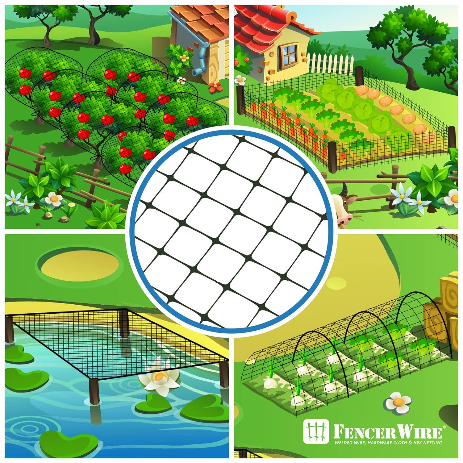 Fencer Wire 7 ft. x 100 ft. Garden & Plant Protective Netting with 3/4" Mesh, Reusable & Doesn't Tangle, Protection Against Bird, Deer and Other Animals, Multiple Choices Available