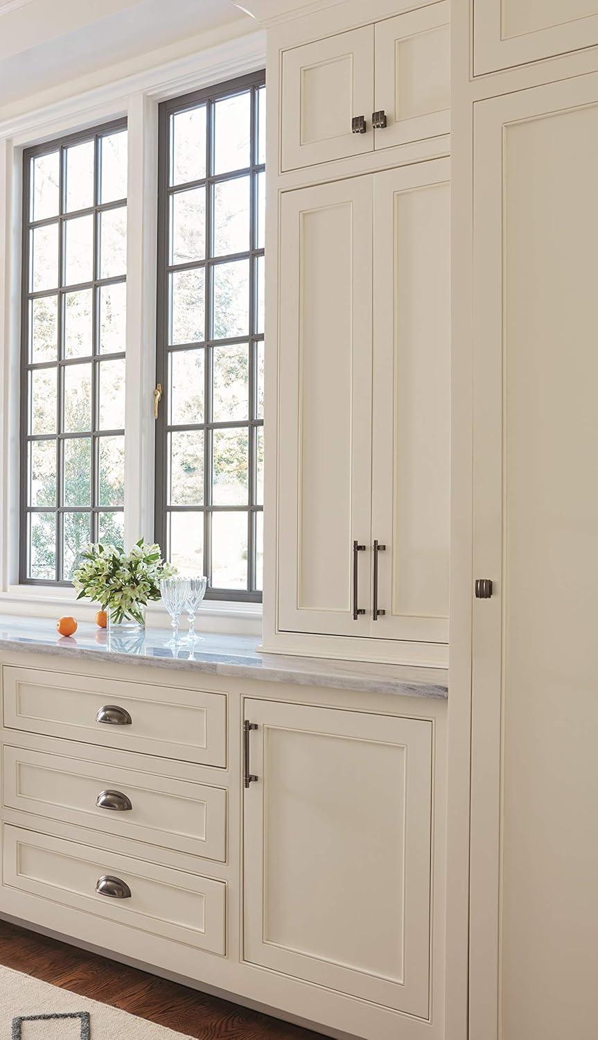Amerock Davenport 5-1/16 inch (128mm) Center-to-Center Satin Nickel Cabinet Pull