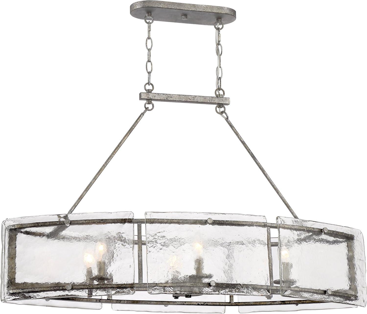 Quoizel Lighting Fortress 6 - Light Island Pendant Light in  Mottled Silver