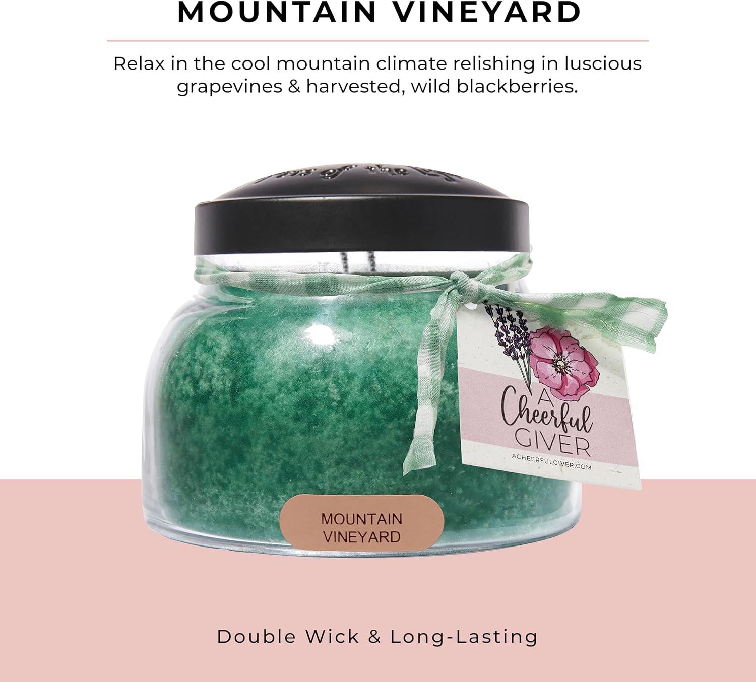 Mountain Vineyard Scented Jar Candle with Black Lid