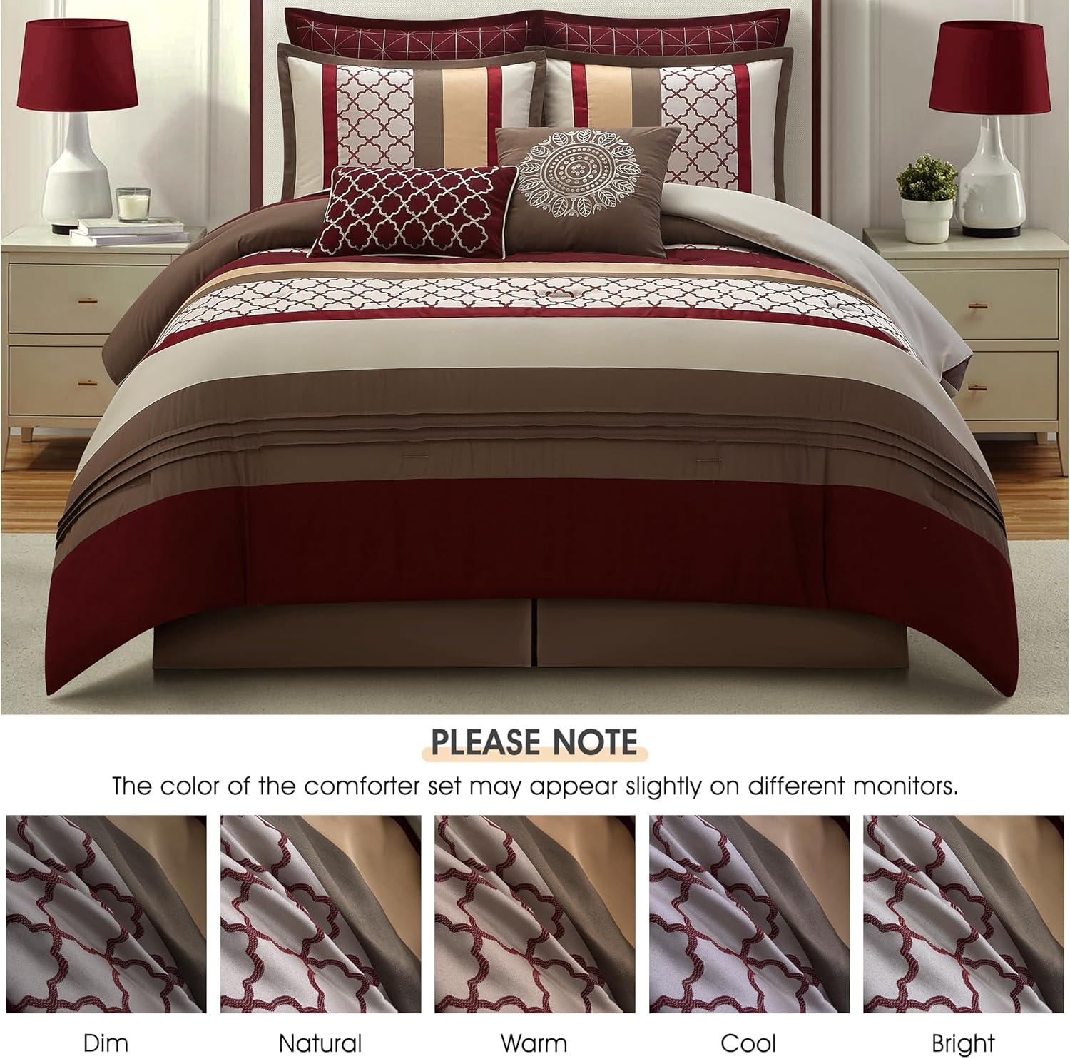 Nanshing America, Inc Avalon Microfiber Modern & Contemporary 8 Piece Comforter Set