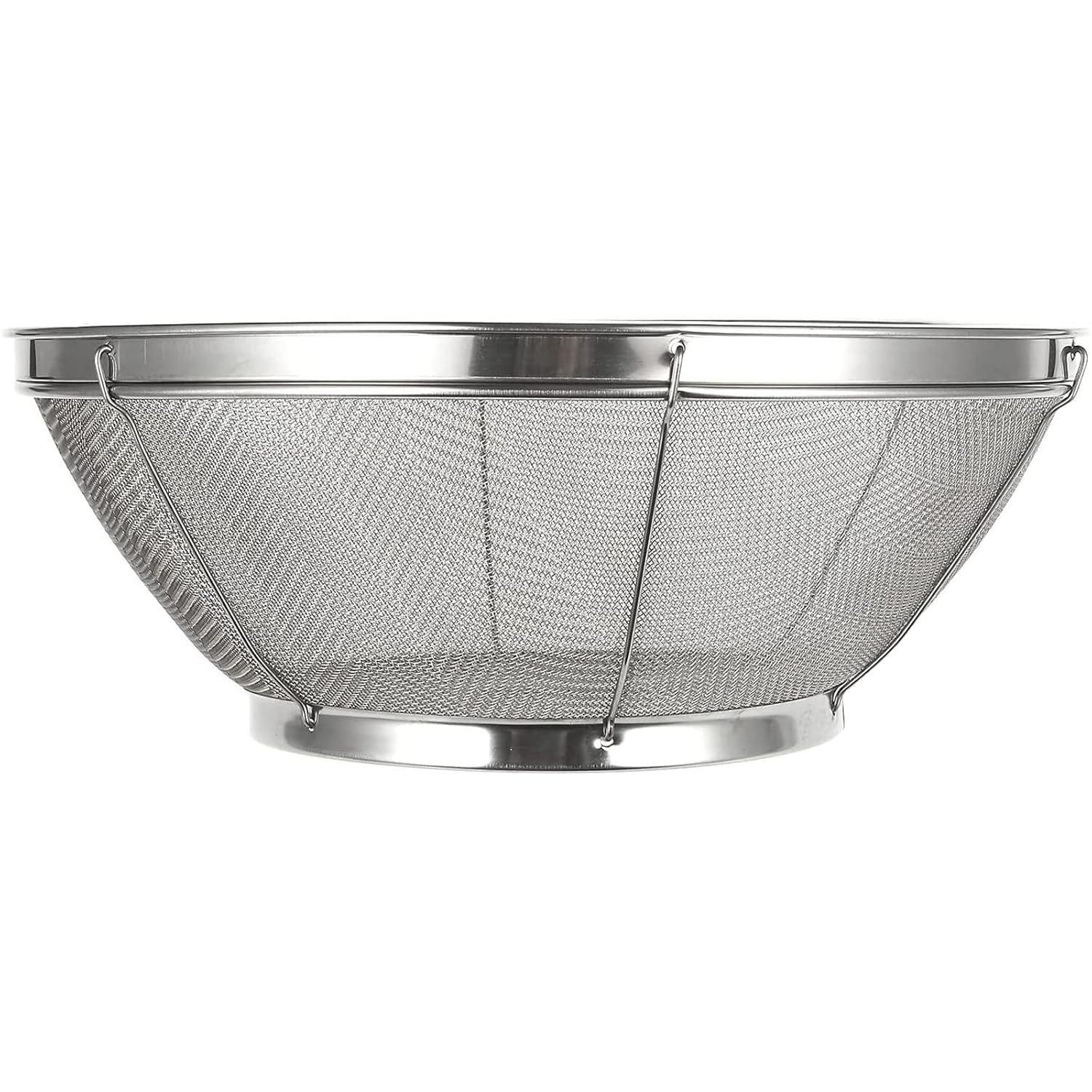 [Juvale] Juvale Large Fine Mesh Pasta Strainer, Metal Colander for Rice, Quinoa, Yogurt, 11 x 4 In