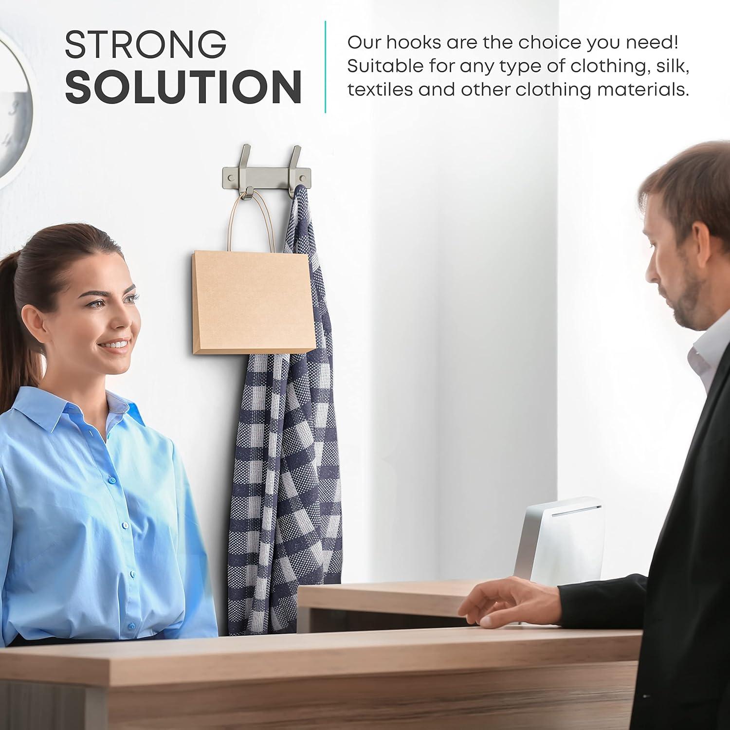 MAXAYA Coat Rack Wall Mount With 6 Double Hooks For Hang...