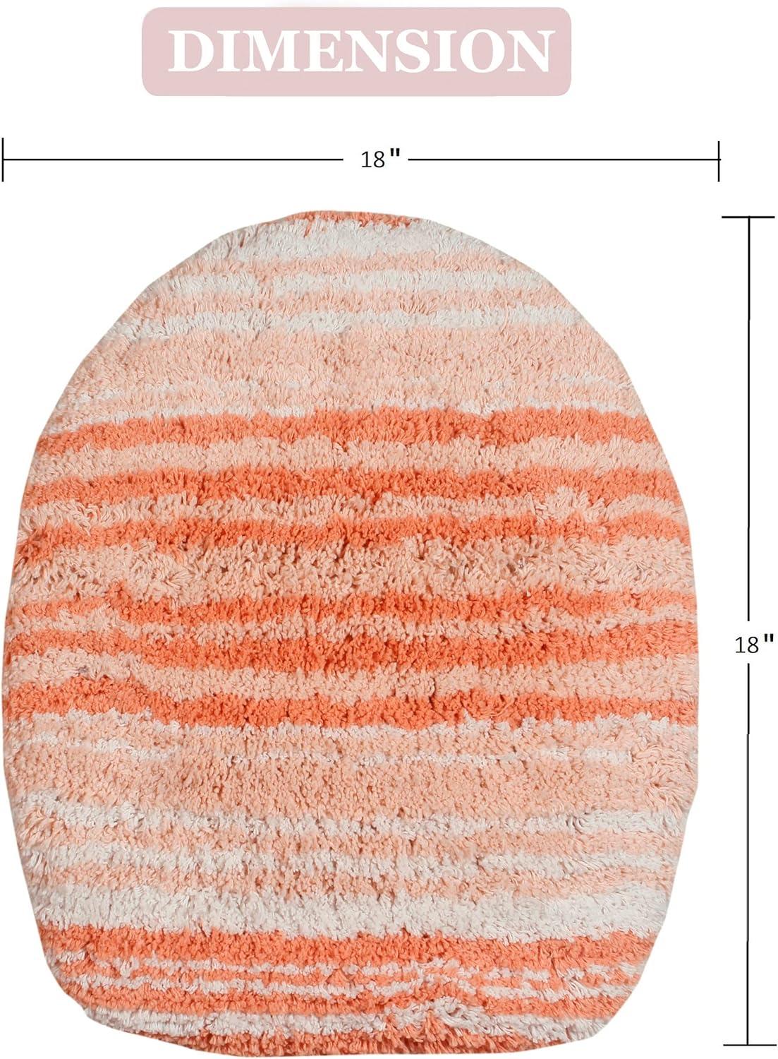 Home Weavers Gradation Collection 100% Cotton Toilet Lid Cover, Soft & Absorbent Bath Accessory, Non-Slip, Machine Washable, 18"x18" Toilet Lid Cover, Coral
