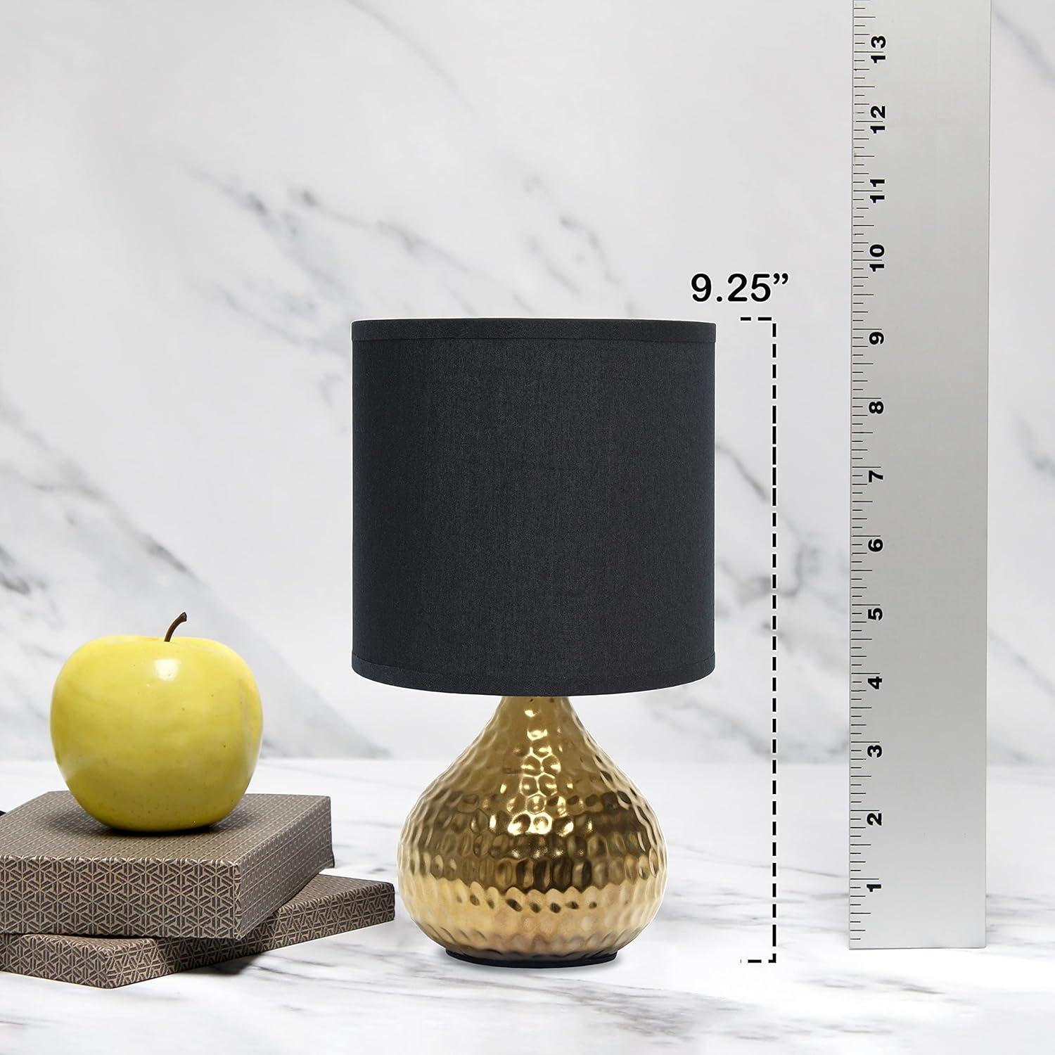 Hammered Drip Mini Table Lamp with Fabric Shade - Simple Designs