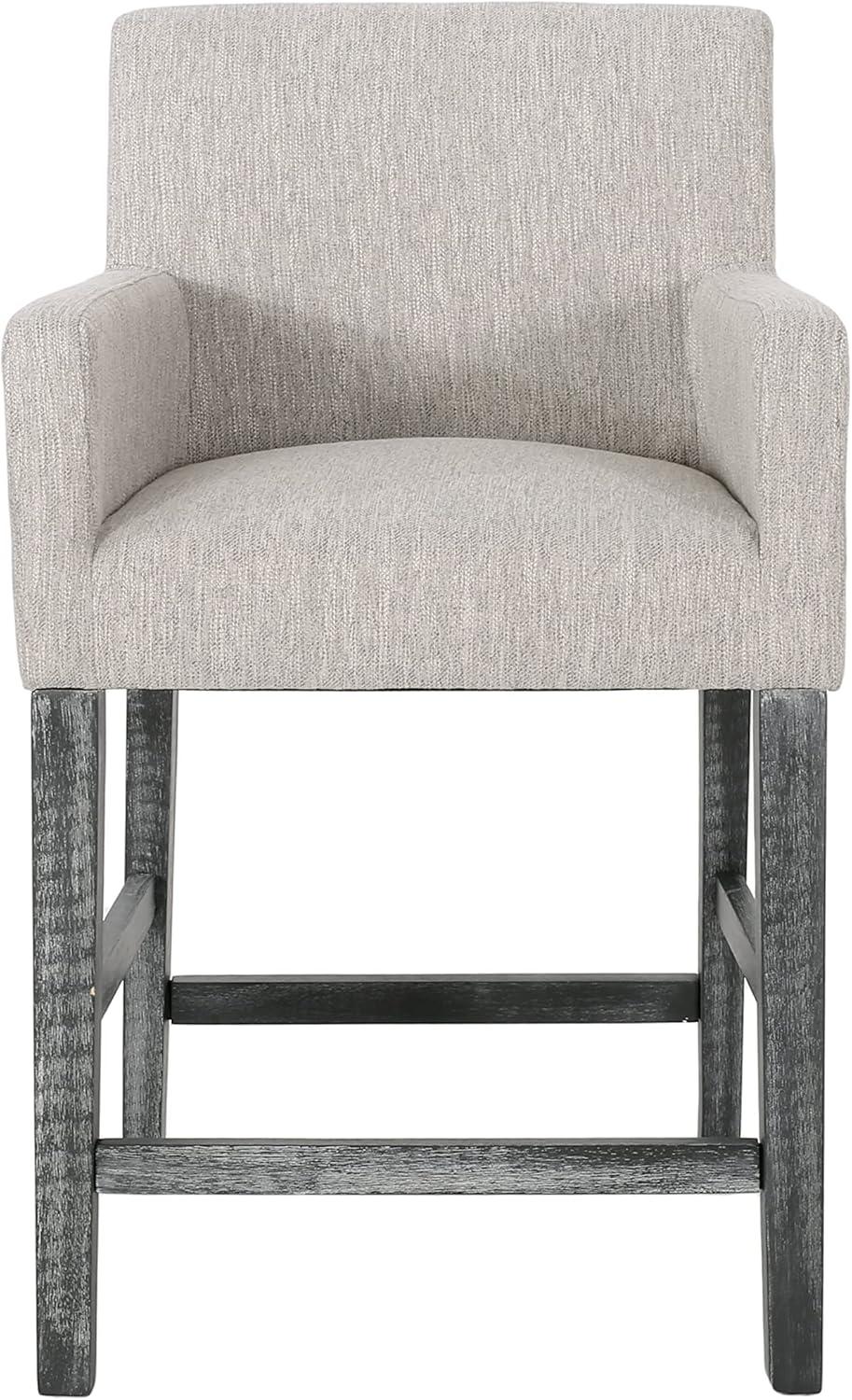 Christopher Knight Home Armga Fabric Upholstered Wood 26 inch Counter Stools (Set of 2) by  Light Gray