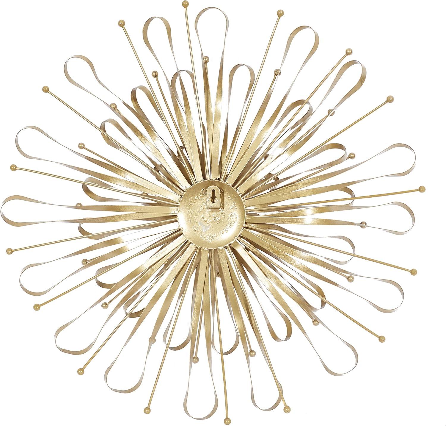 Set of 3 Gold Metal Starburst Wall Sculptures