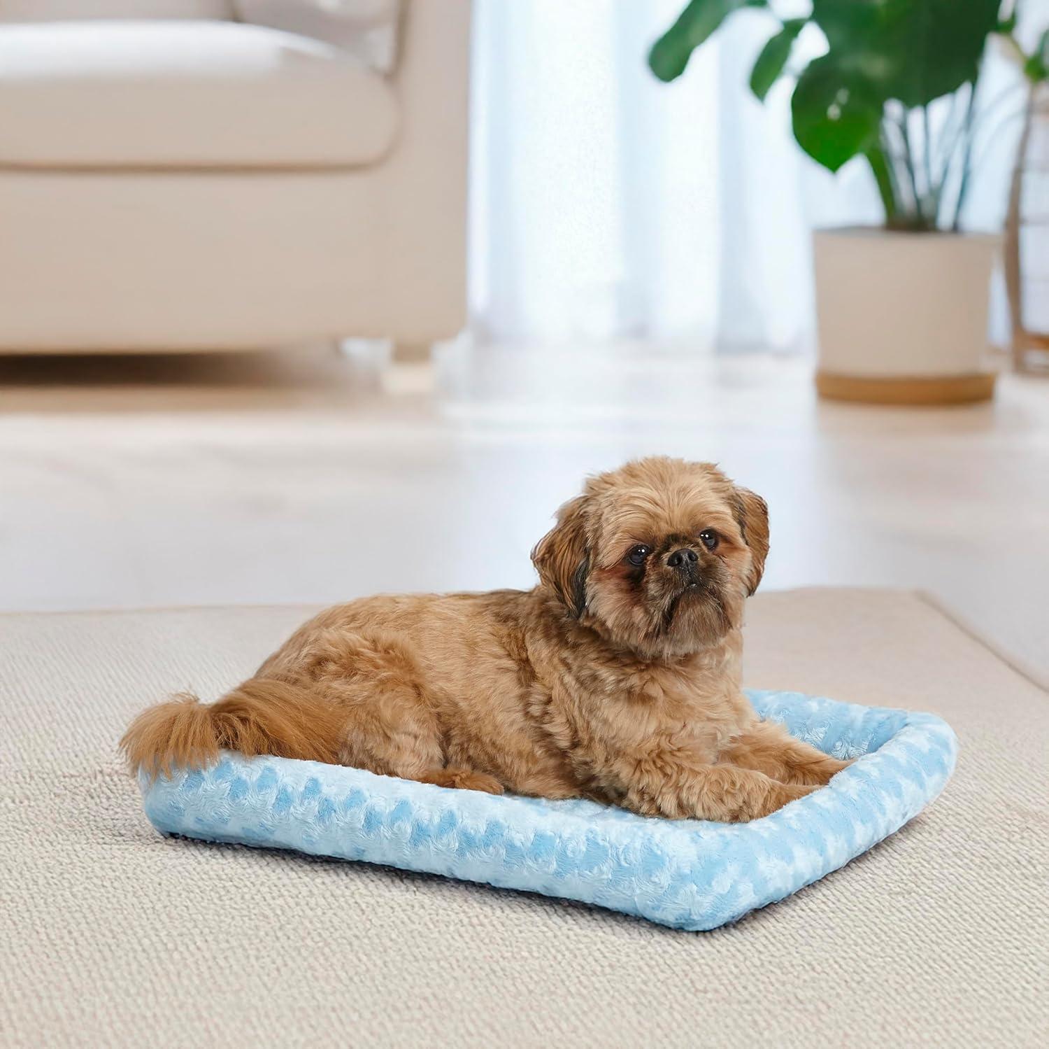 QuietTime Pet Bed & Dog Crate Mat, Powder Blue, 24"