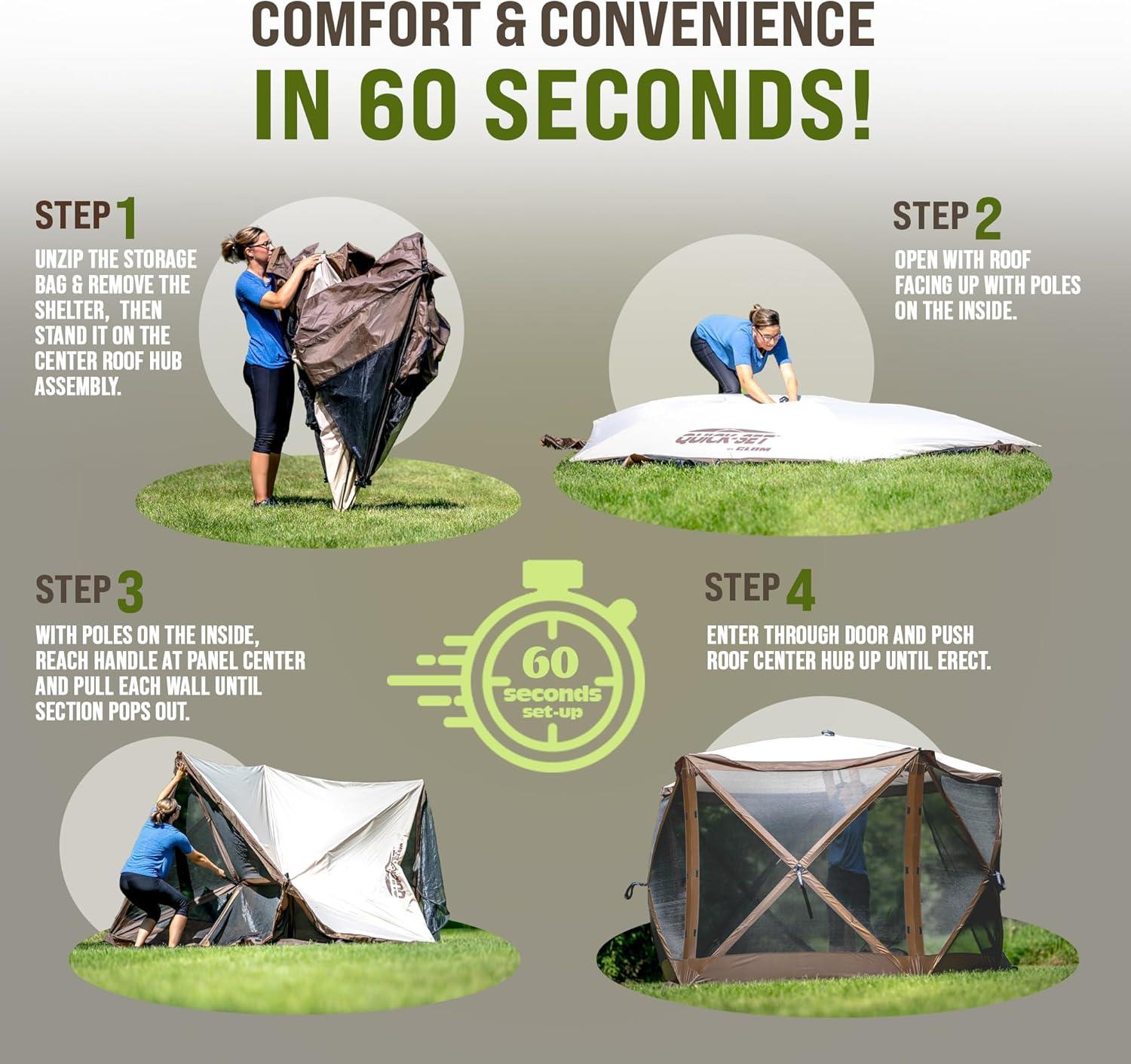 Clam CLAM Quick-Set Pavilion Portable Outdoor Canopy Shelter
