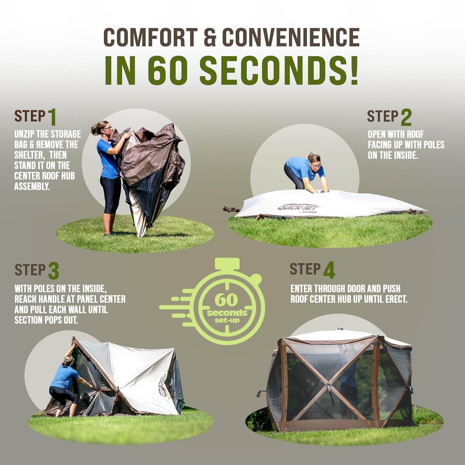 Clam CLAM Quick-Set Pavilion Portable Outdoor Canopy Shelter