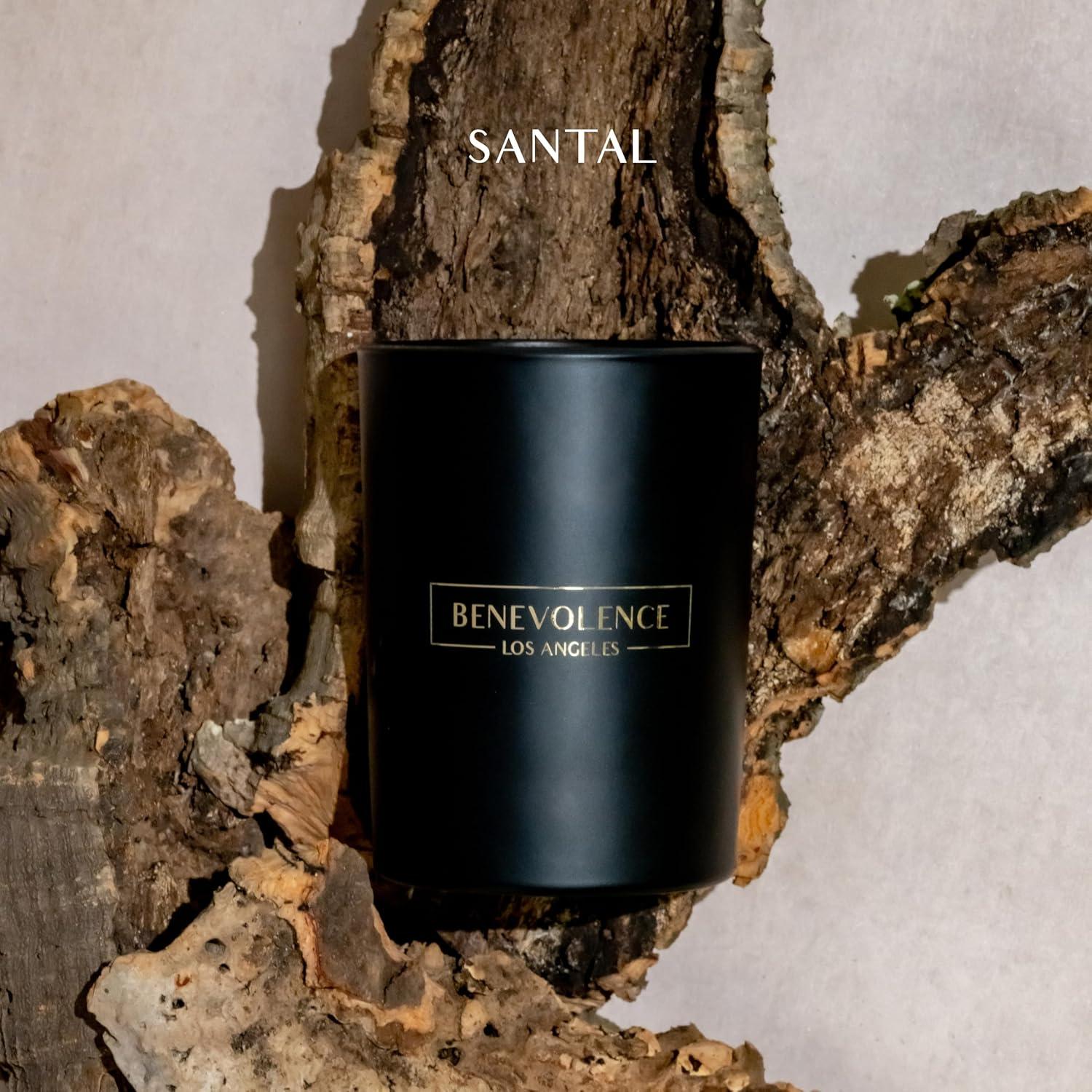 Benevolence LA  Black Wax  Scented Candle With Santal Scent- 10 oz