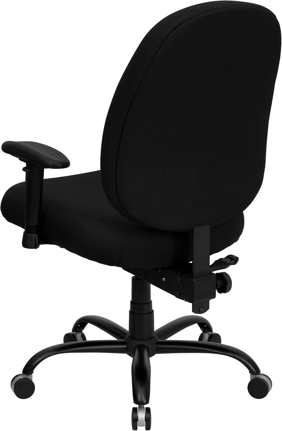 Flash Furniture HERCULES Series Big & Tall 400 lb. Rated Black Fabric Executive Ergonomic Office Chair with Adjustable Back and Arms