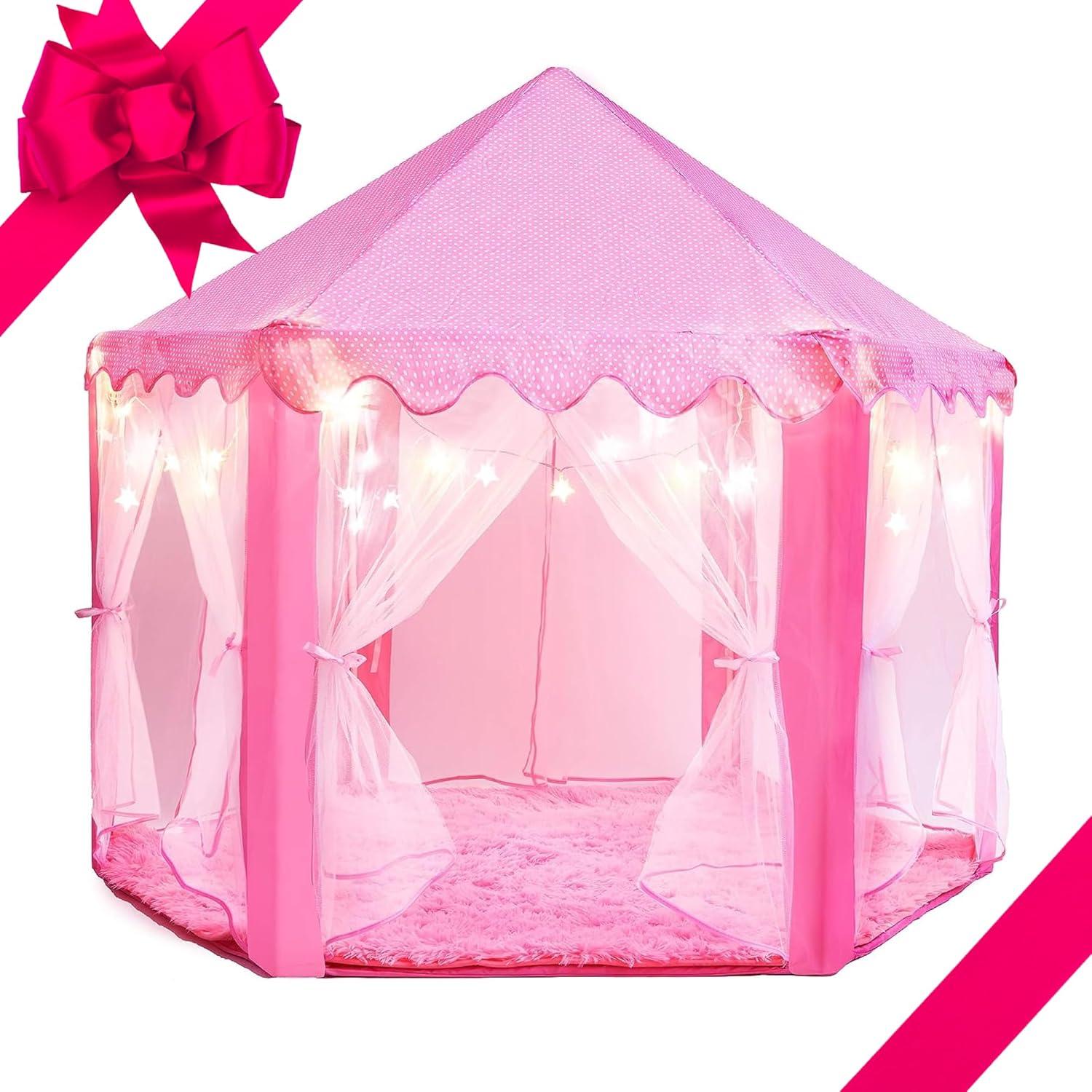 Princess Tent for Kids Tent - 55" X 53" with Led Star Lights | Princess Toys | Toddler Play Tent | Playhouse | Princess Castle