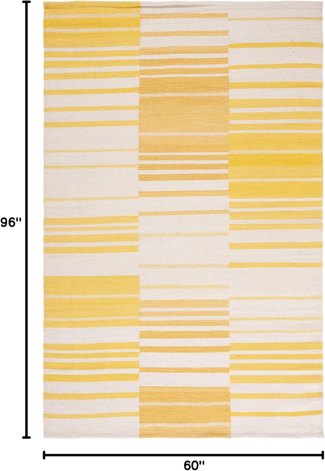Kilim KLM953 Hand Woven Area Rug - Gold/Ivory - 5'x8' - Safavieh.