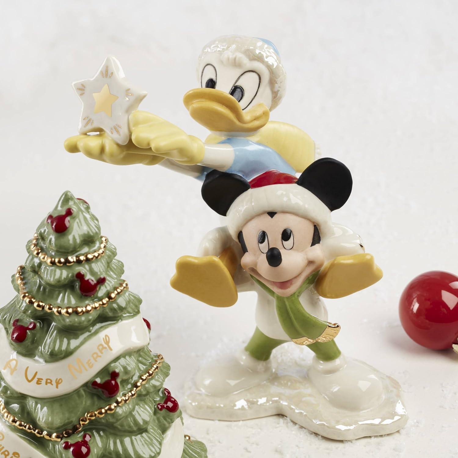 Disney Winter Fun 5-Piece Porcelain Figurine Set with 24K Gold Accents