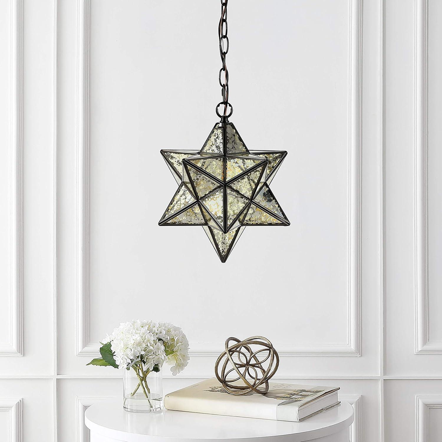 Stella 12" Oil Rubbed Bronze Moravian Star Pendant with Mercury Glass