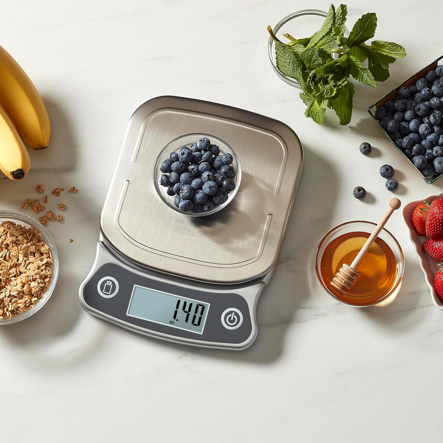 Stainless Steel Digital Kitchen Scale with LCD Display