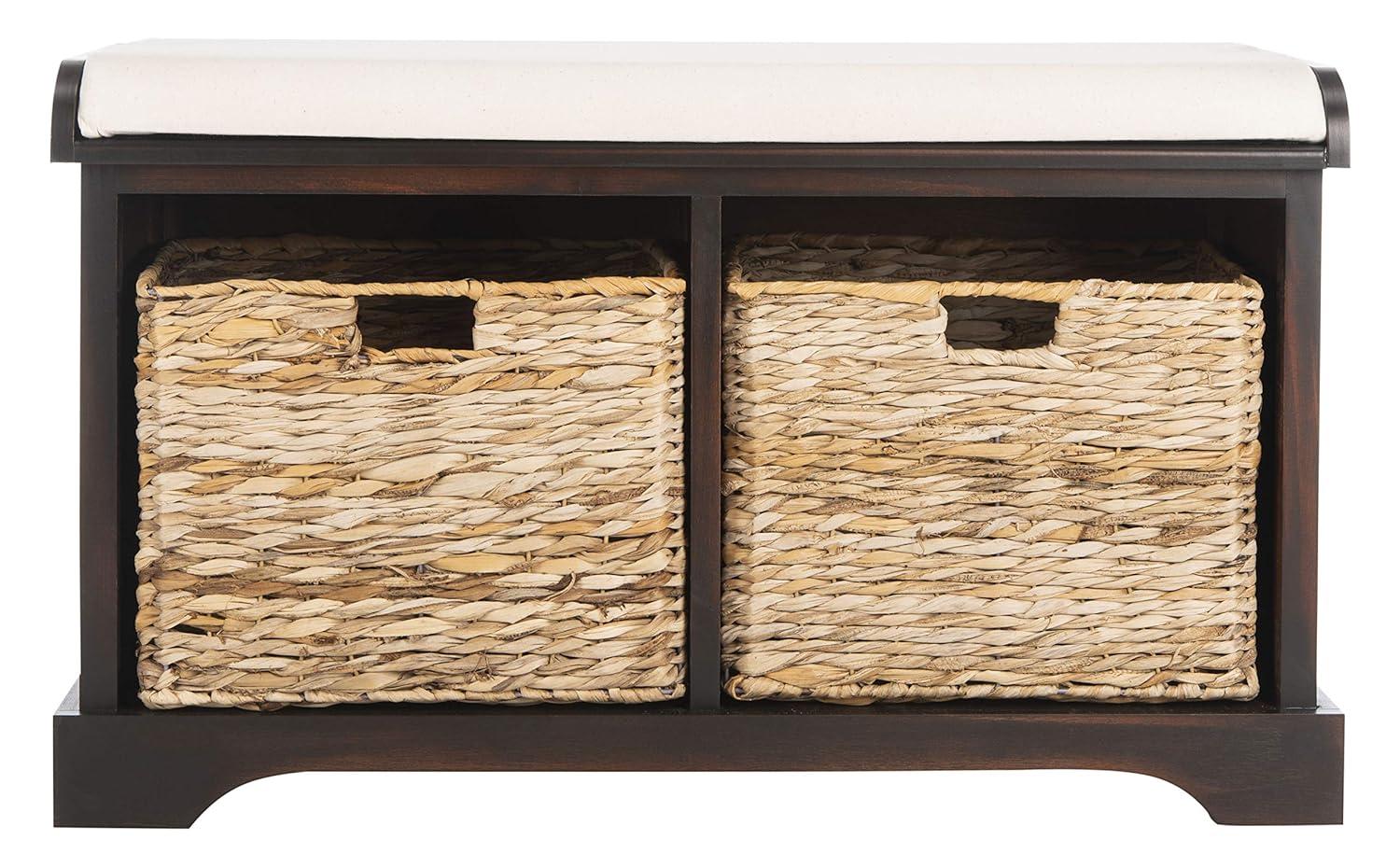 Freddy Wicker Storage Bench - AMH5736 - Brown - Safavieh