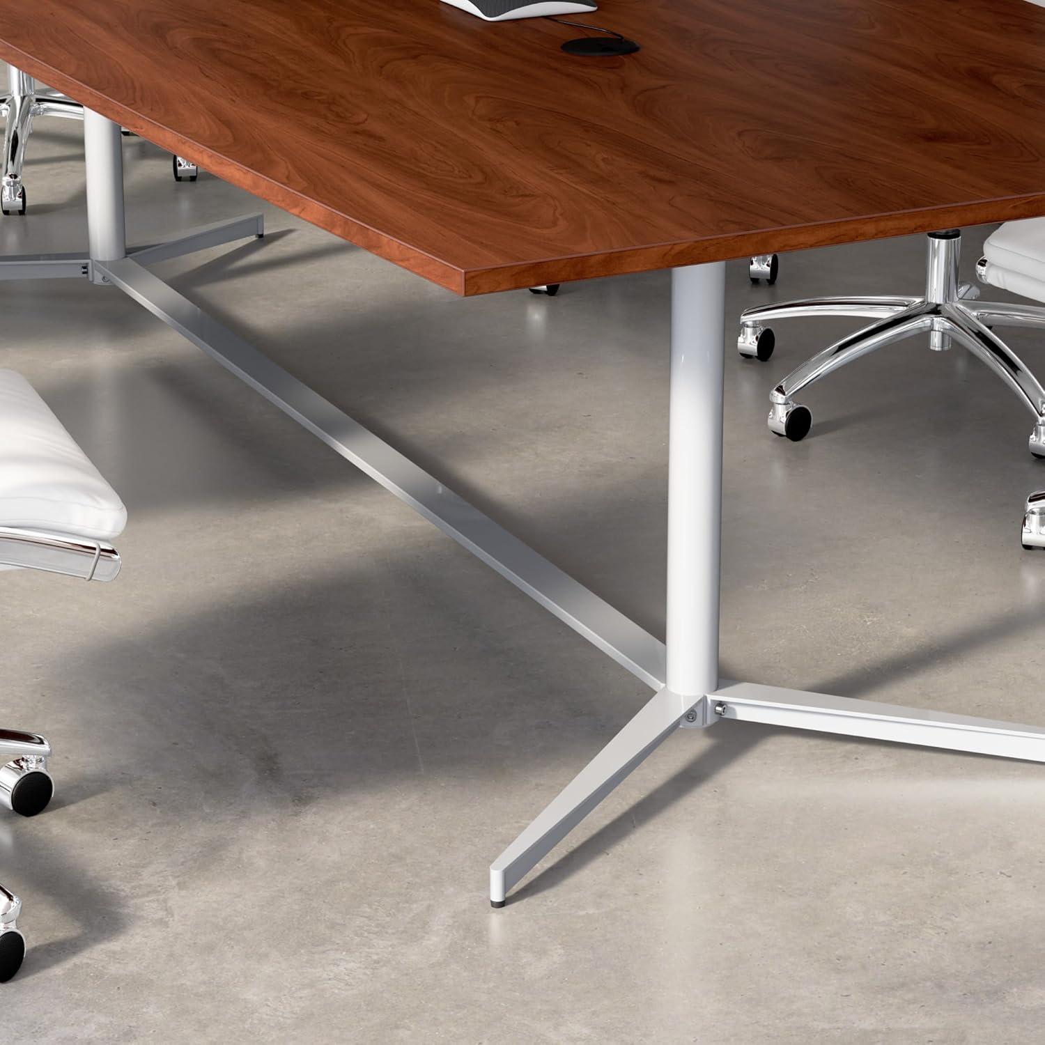 Bush Business Furniture 120W Boat Shaped Conference Table in Cherry