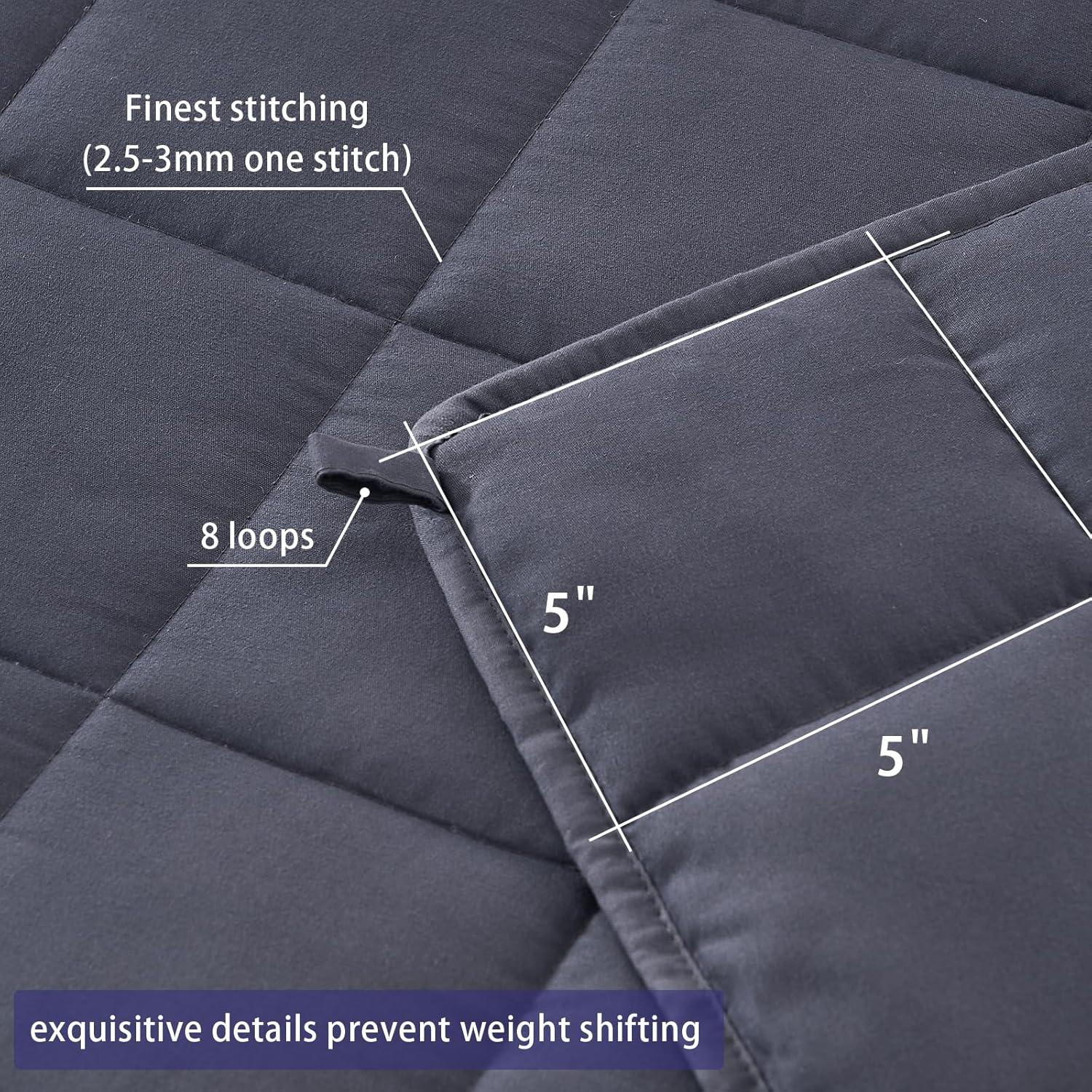 Queen Size Grey Cooling Weighted Blanket with Glass Beads