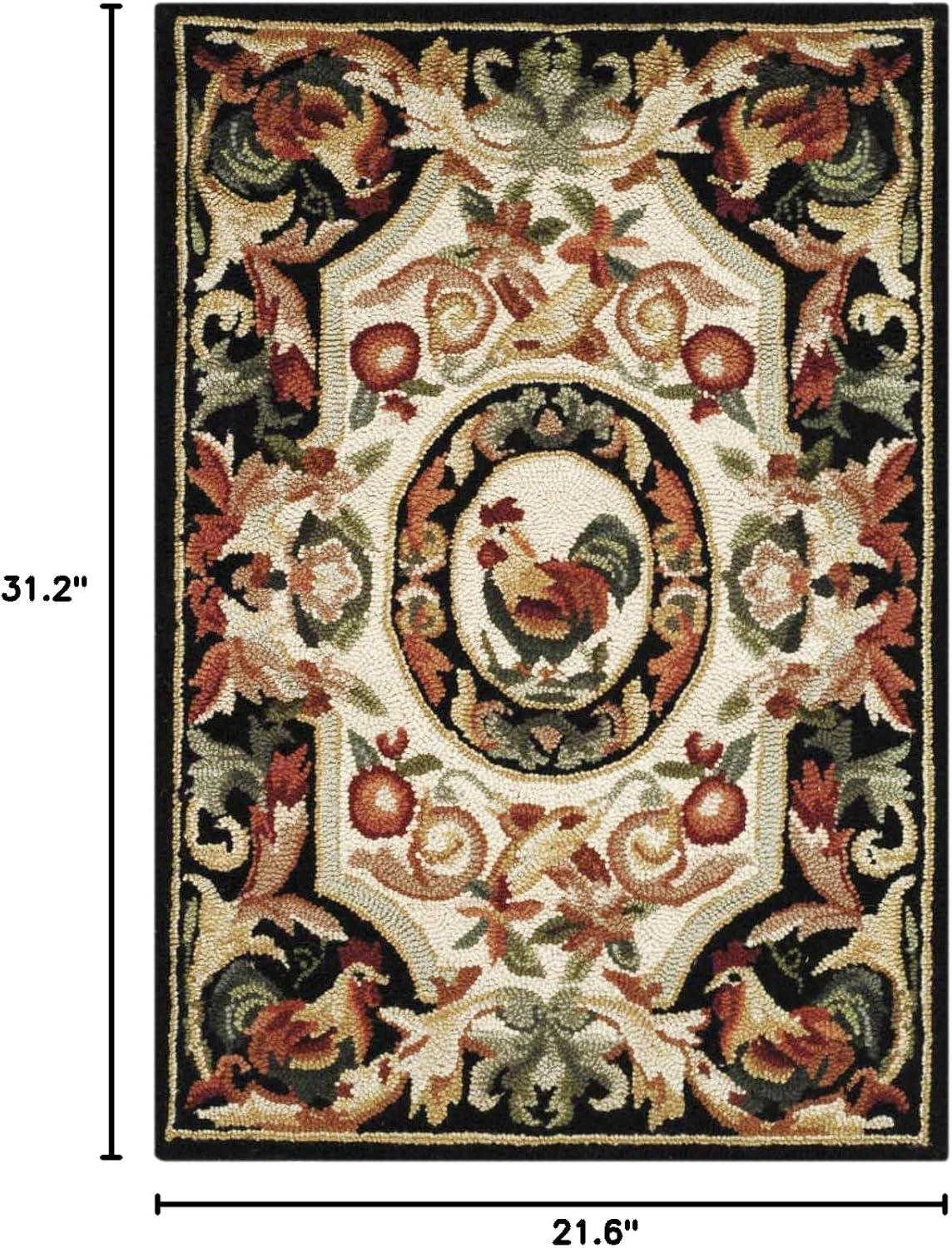 Chelsea HK48 Hand Hooked Accent Rug - Ivory/Black - 1'8"x2'6" - Safavieh.