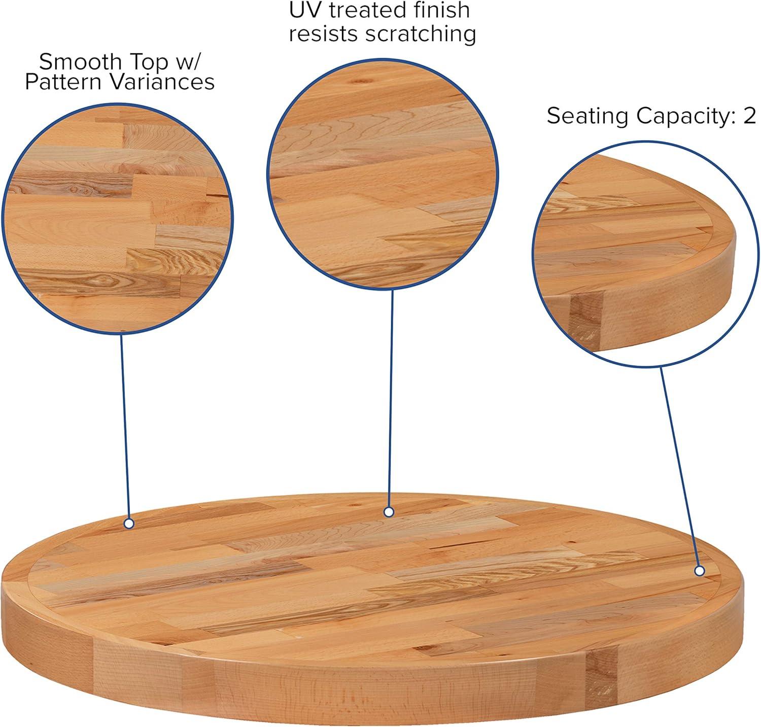 Mayfair Round Butcher Block Style Table Top - Restaurant Table Top