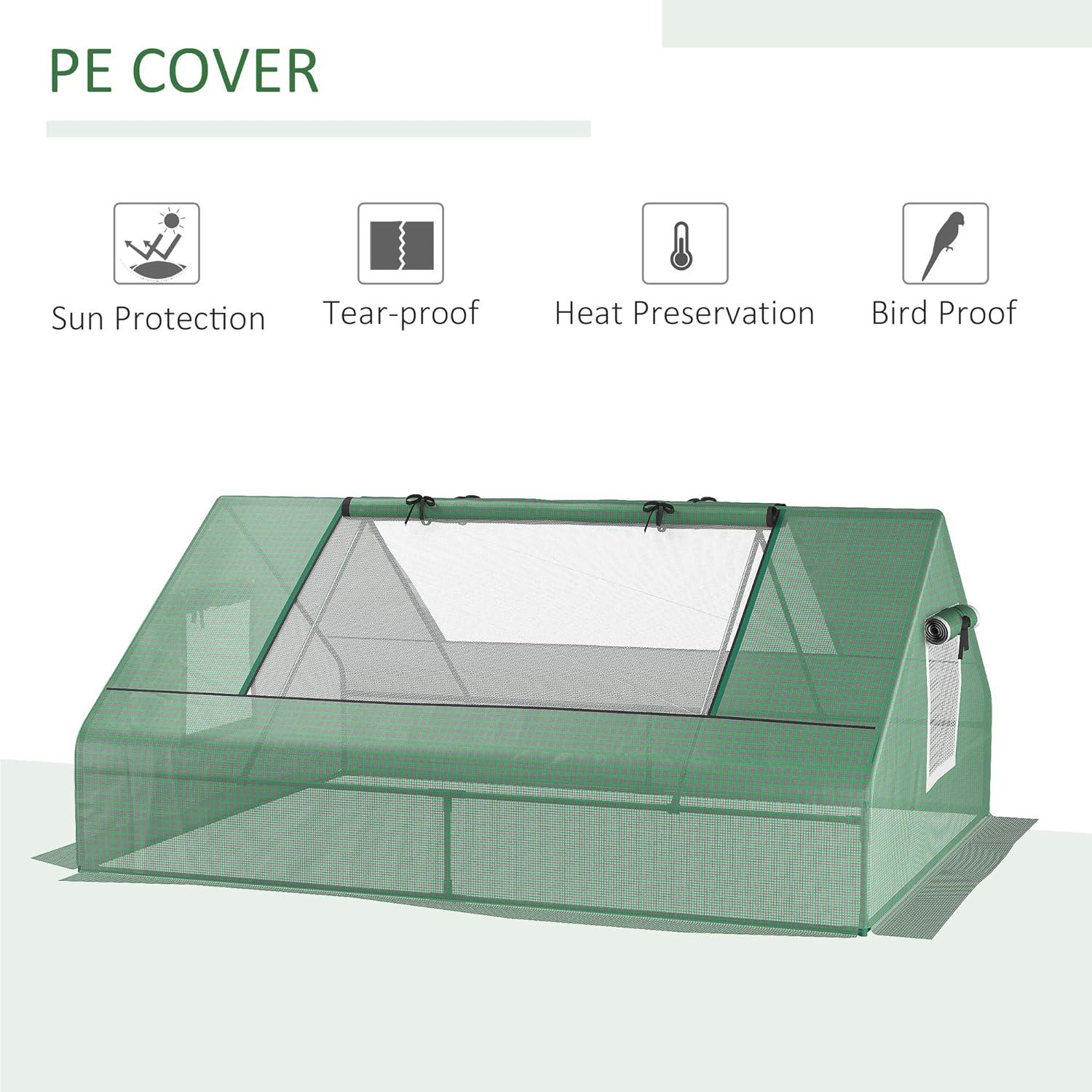 Green Polyethylene Mini Greenhouse with Alloy Steel Frame