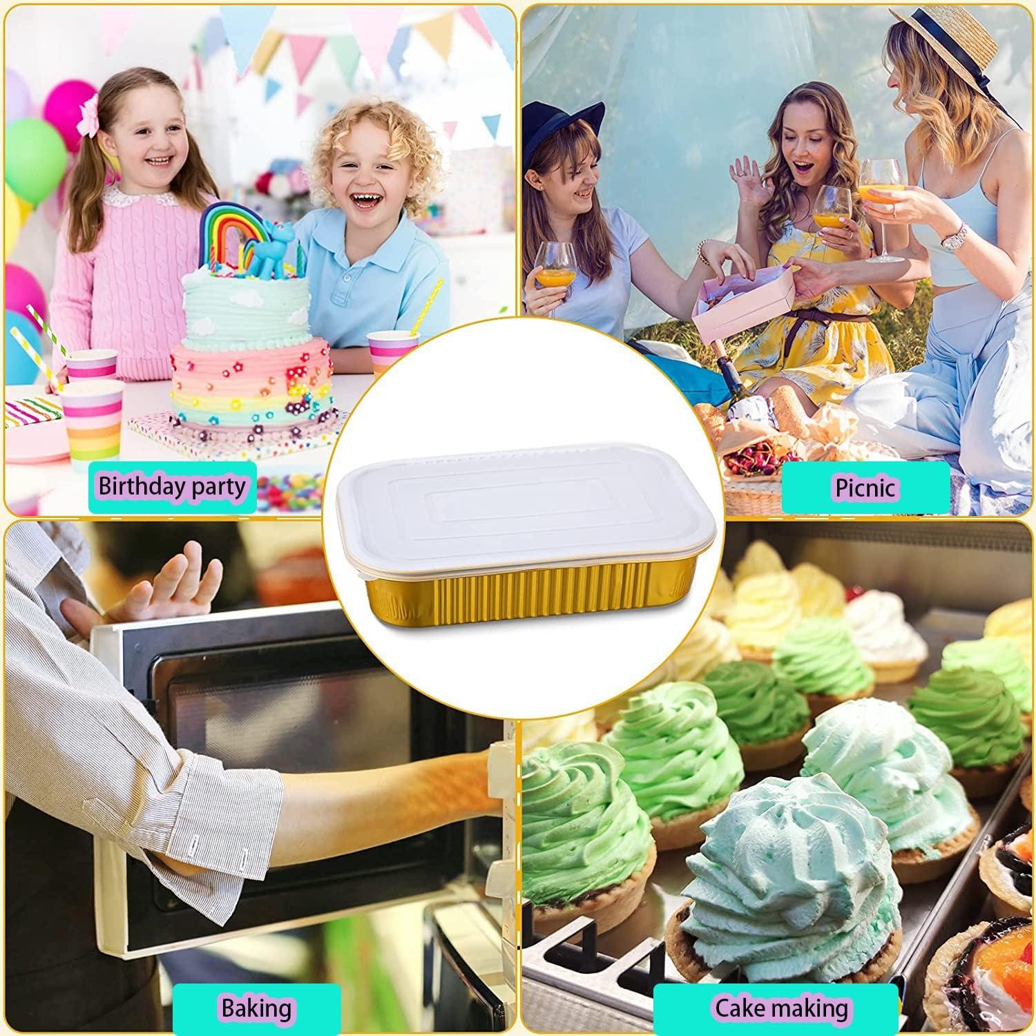 13 "x9" Aluminum foil Lasagna Pans, grill tray, sturdy disposable aluminum pan, 10 sets- for cooking，baking and heating, food storage, distribution, barbecue,Gold