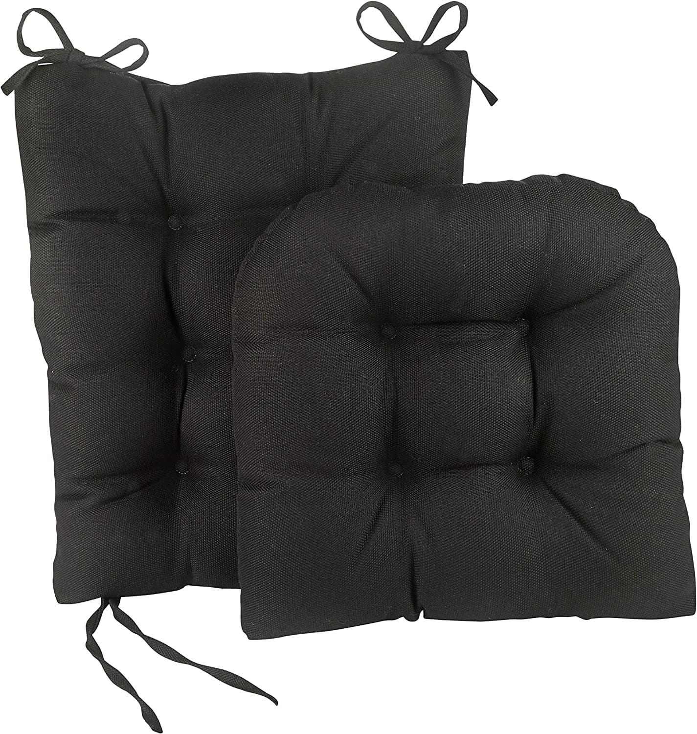 Klear Vu Gripper Non-Slip Omega 2-Piece Rocking Chair Cushion Set, Black