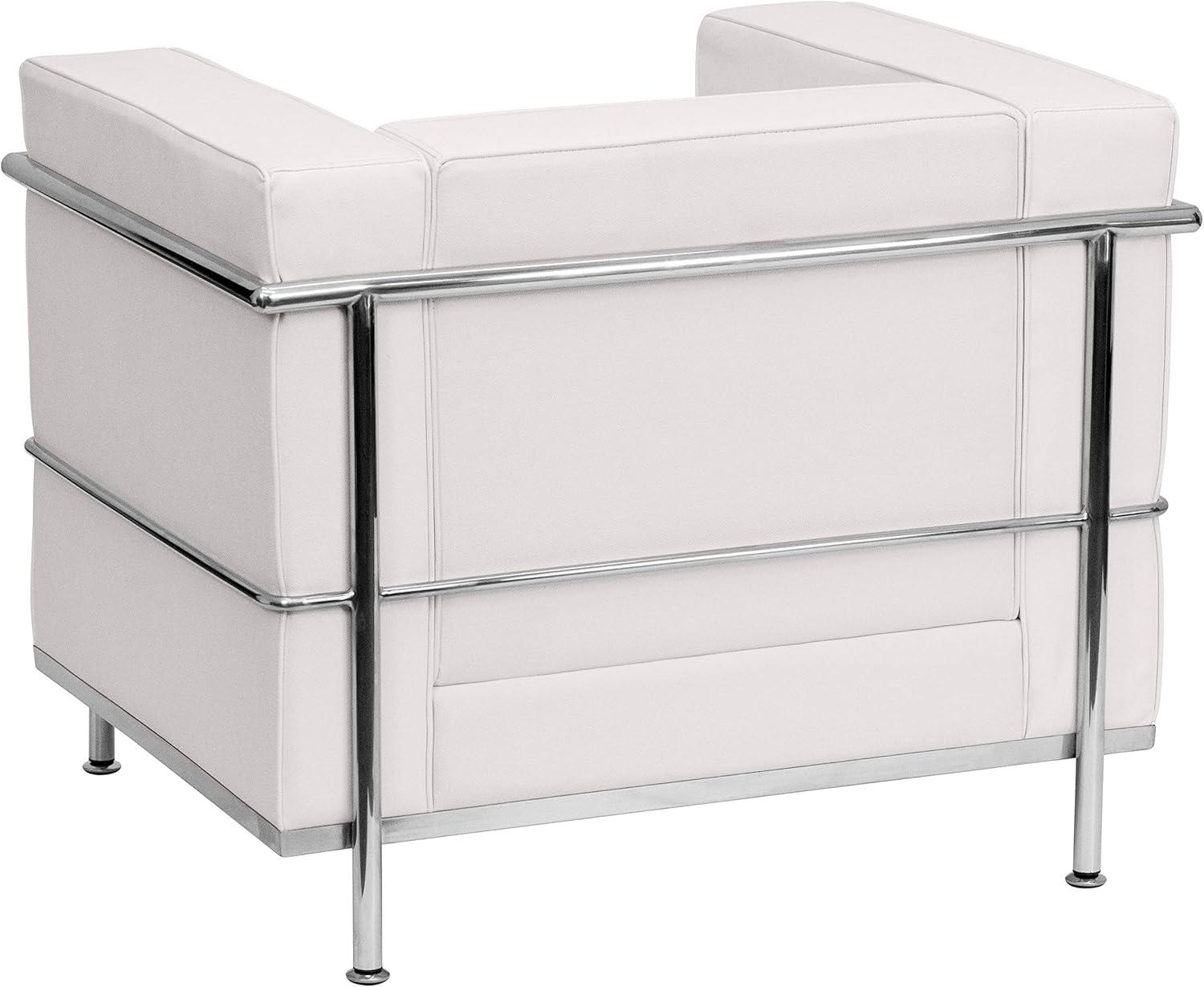 Flash Furniture HERCULES Regal Series Contemporary Melrose White LeatherSoft Chair with Encasing Frame